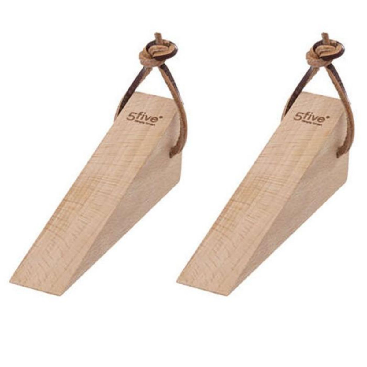 FIVE Lot de 2 Cale Portes en Bois  Hêtre  12cm Beige