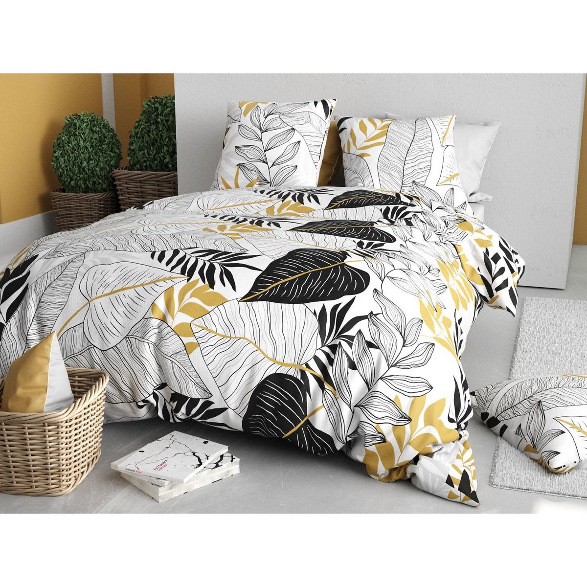 ATELIER DU COTON Parure housse de couette 100% coton 57fils moana