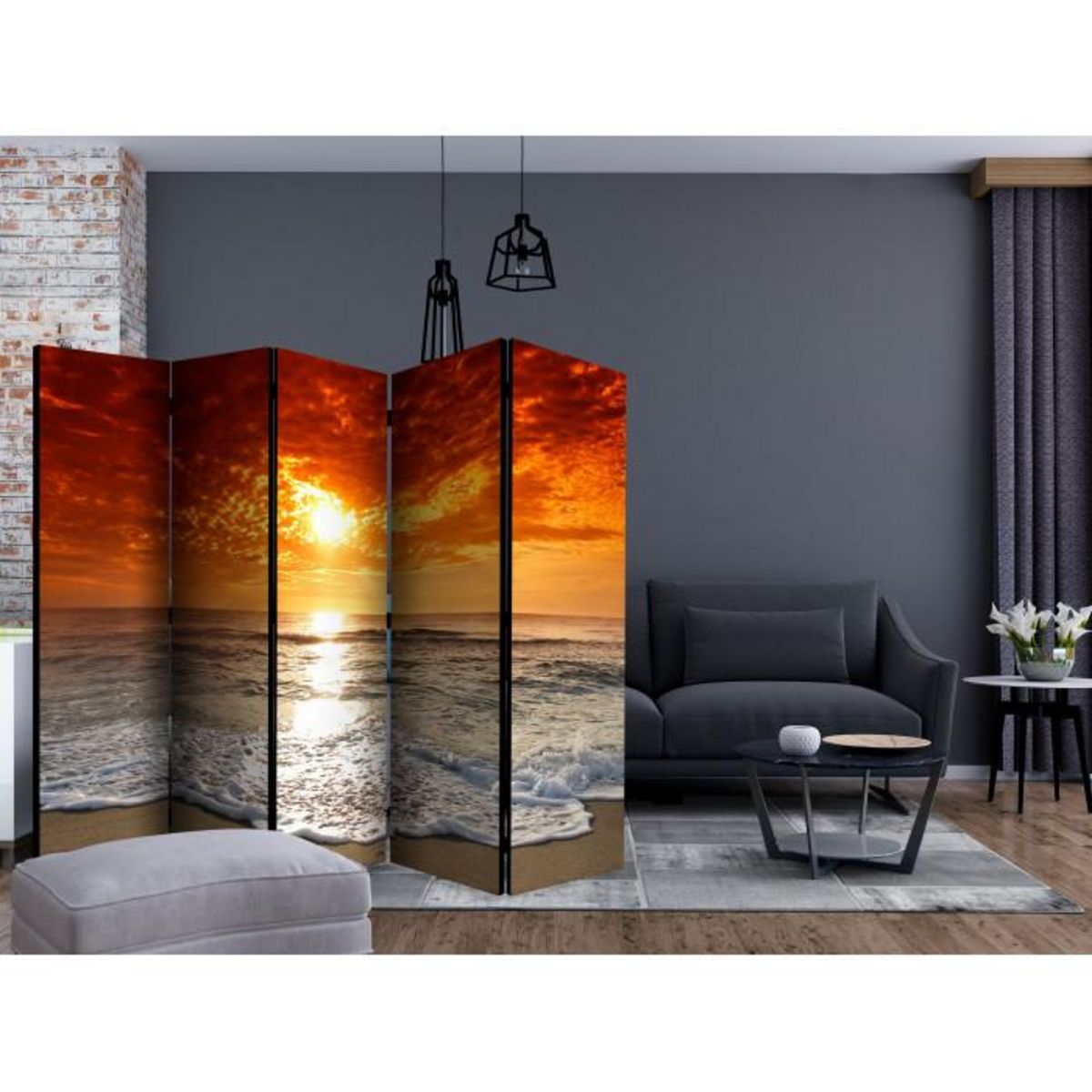 Paris Prix Paravent 5 Volets  Marvelous Sunset  172x225cm