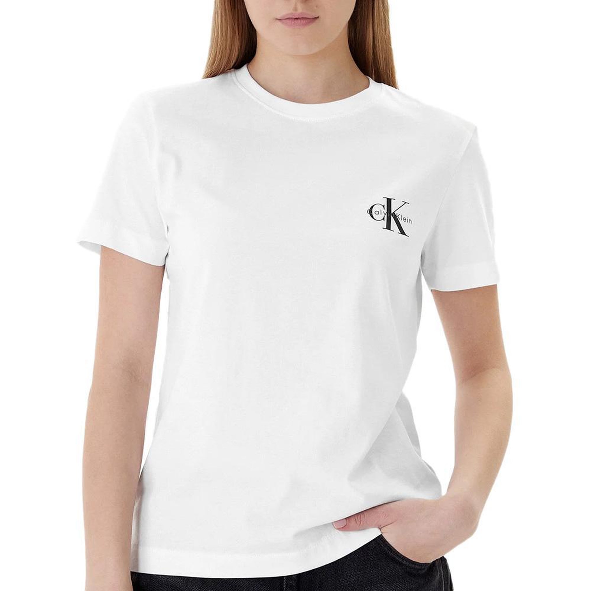 Voir la diapositive 2 : CALVIN KLEIN JEANS Lot de 2 T-Shirt Gris/Blanc Femme Calvin Klein Jeans Monologo
