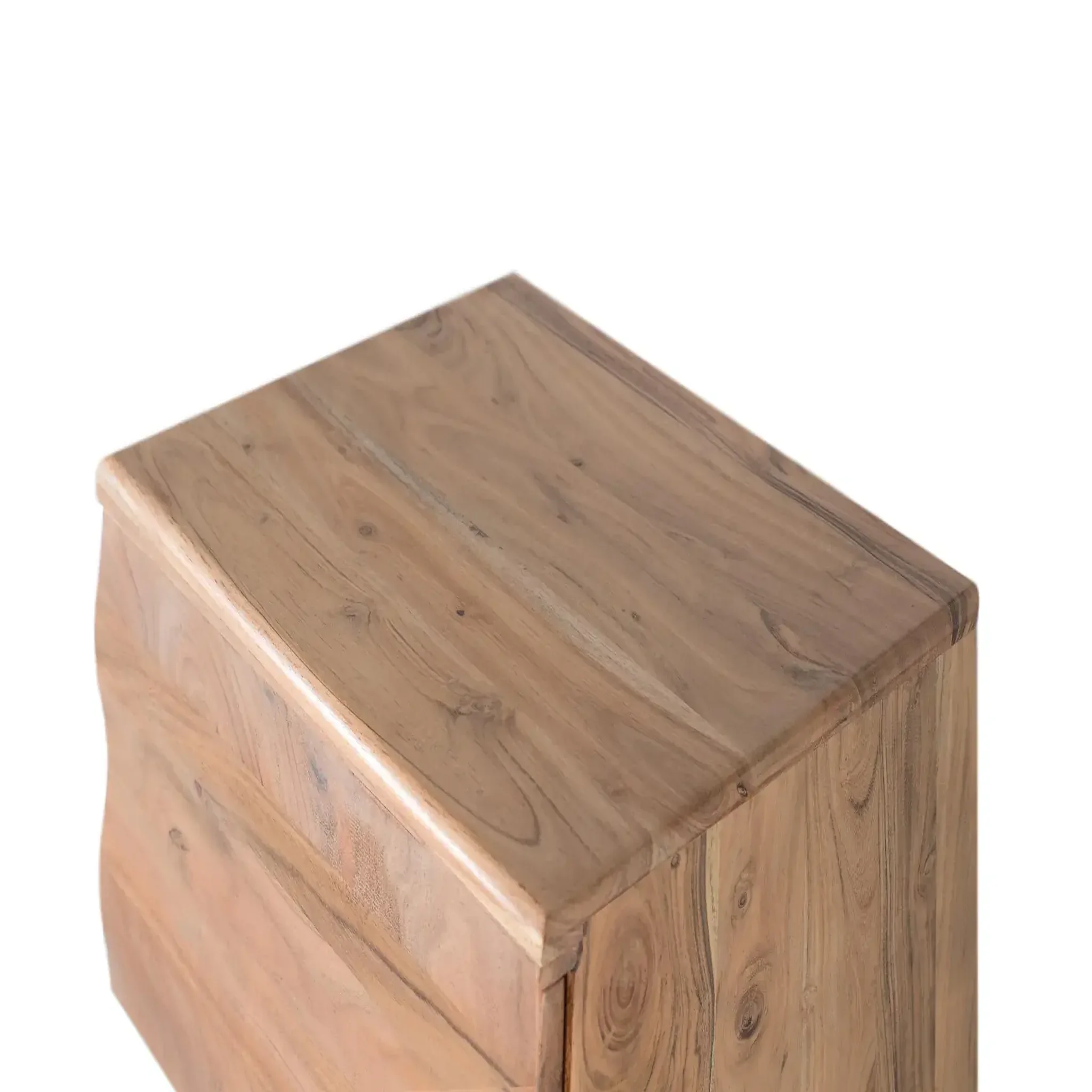 Voir la diapositive 4 : GINER Y COLOMER SL Table de chevet en bois d'acacia 50 cm style rustique moderne