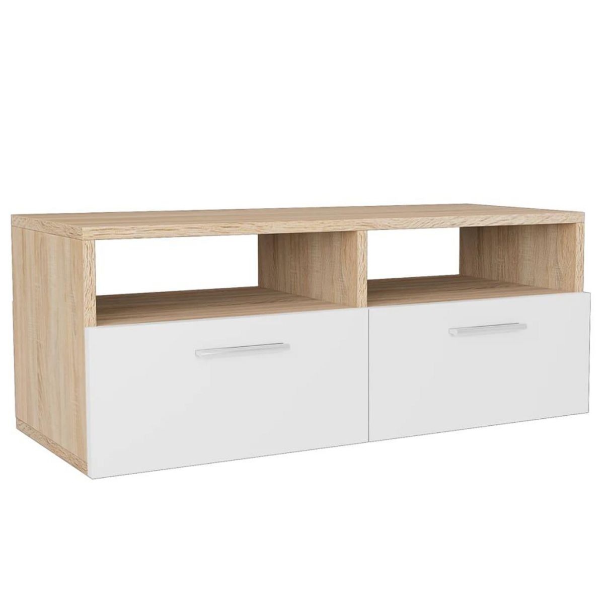 VIDAXL Meubles TV 2 pcs Bois d'ingenierie 95x35x36 cm Chene et blanc