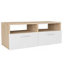 Voir la diapositive 3 : VIDAXL Meubles TV 2 pcs Bois d'ingenierie 95x35x36 cm Chene et blanc