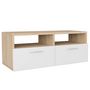 Voir la diapositive 3 : VIDAXL Meubles TV 2 pcs Bois d'ingenierie 95x35x36 cm Chene et blanc
