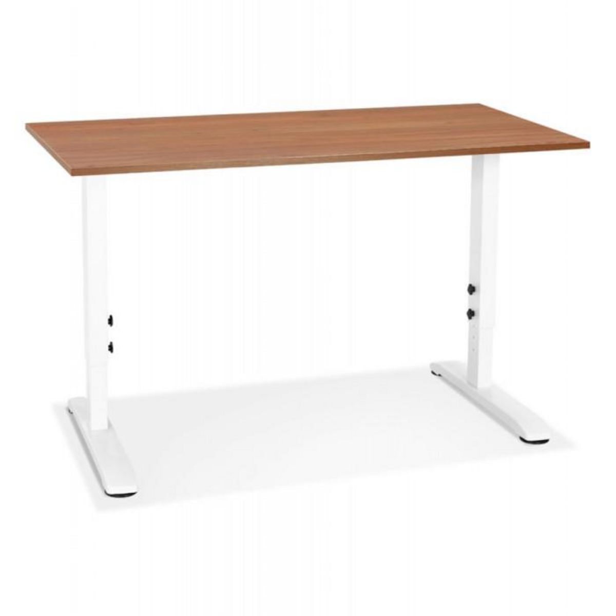 Paris Prix Bureau Hauteur Réglable  Mathew  140cm Blanc & Noyer