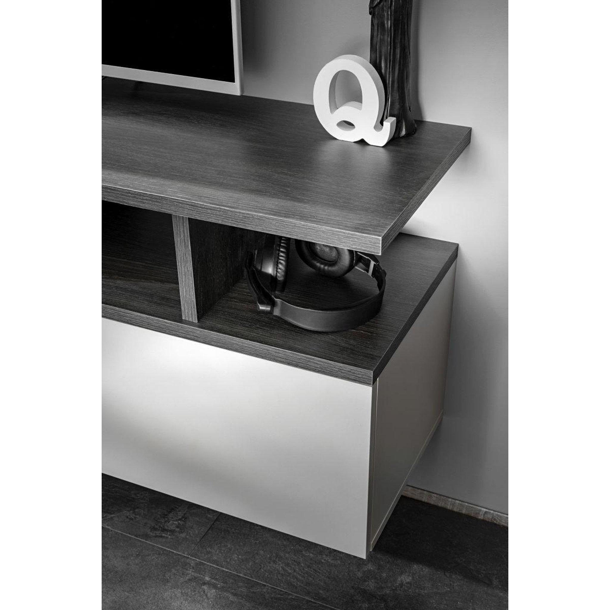 Voir la diapositive 6 : Paris Prix Ensemble meuble tv design  tytan  210cm beige & gris