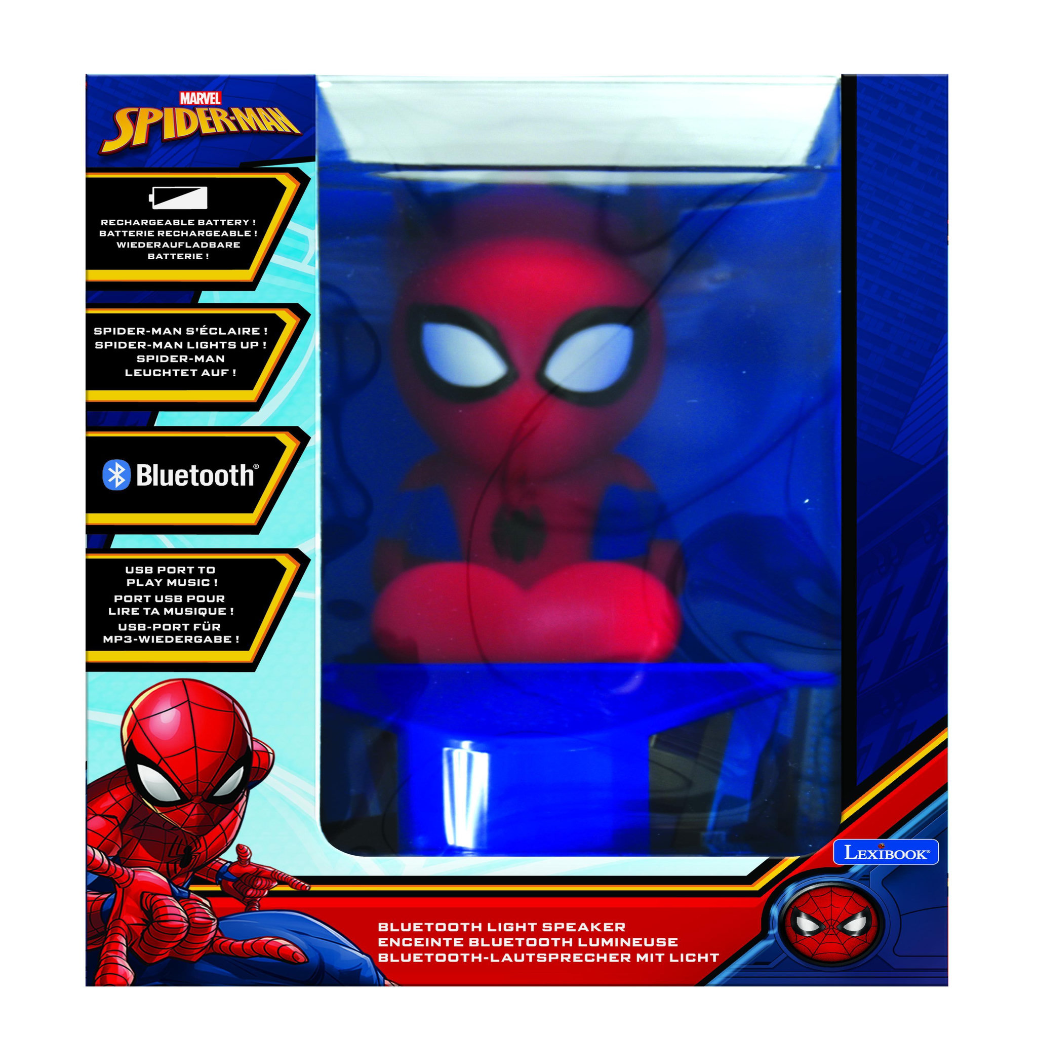Voir la diapositive 6 : Lexibook Enceinte Bluetooth avec figurine lumineuse de Spiderman