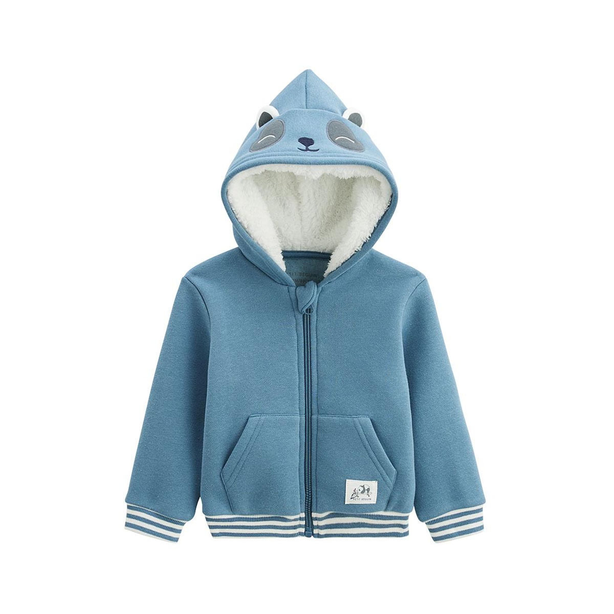 Petit Béguin Sweat à capuche zippé enfant en molleton Tao
