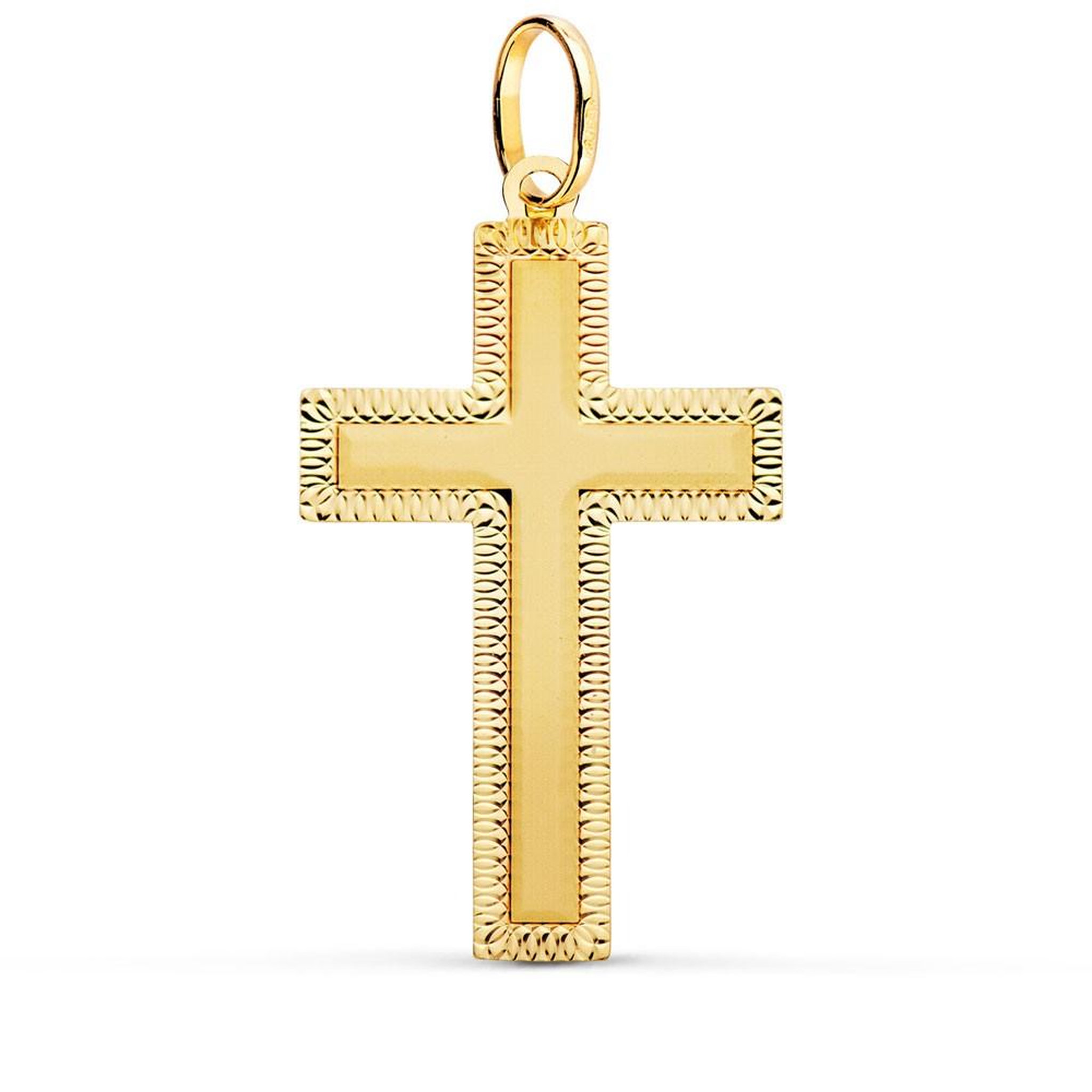L'ATELIER D'AZUR Pendentif  - Médaille Croix Or 18 Carats 750 Jaune - Chaine Offerte