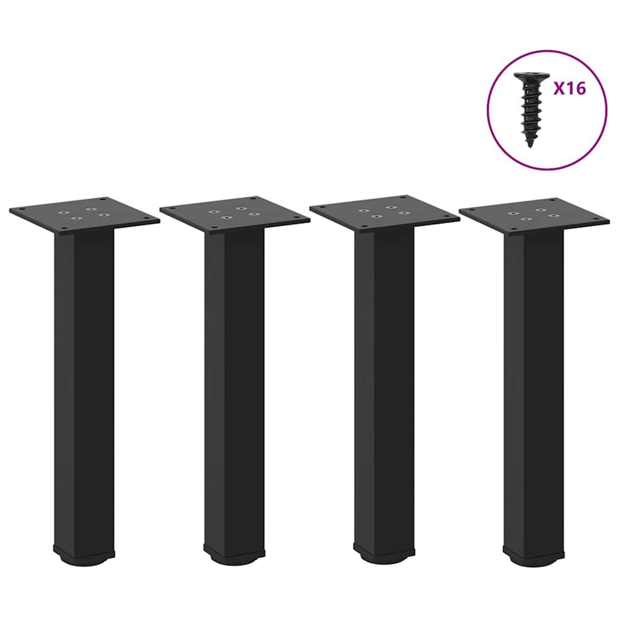 VIDAXL Pieds de table basse 4 pcs noir 42-44 cm acier