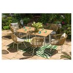 JARDILINE Salon de jardin - 6 places - Aluminium - Blanc - MALDIVES