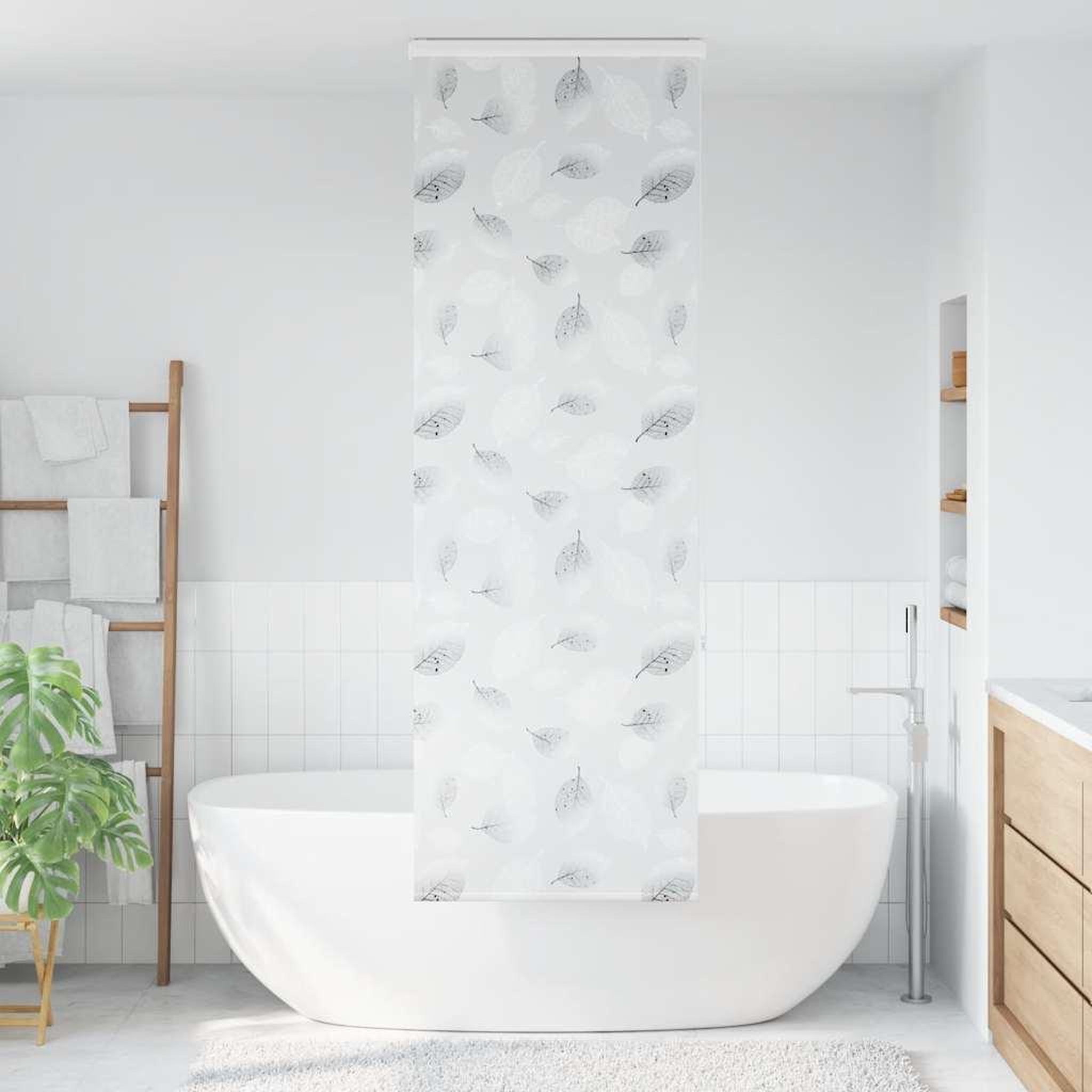 Voir la diapositive 2 : VIDAXL Store enrouleur de douche avec cassette largeur du tissu 76 cm
