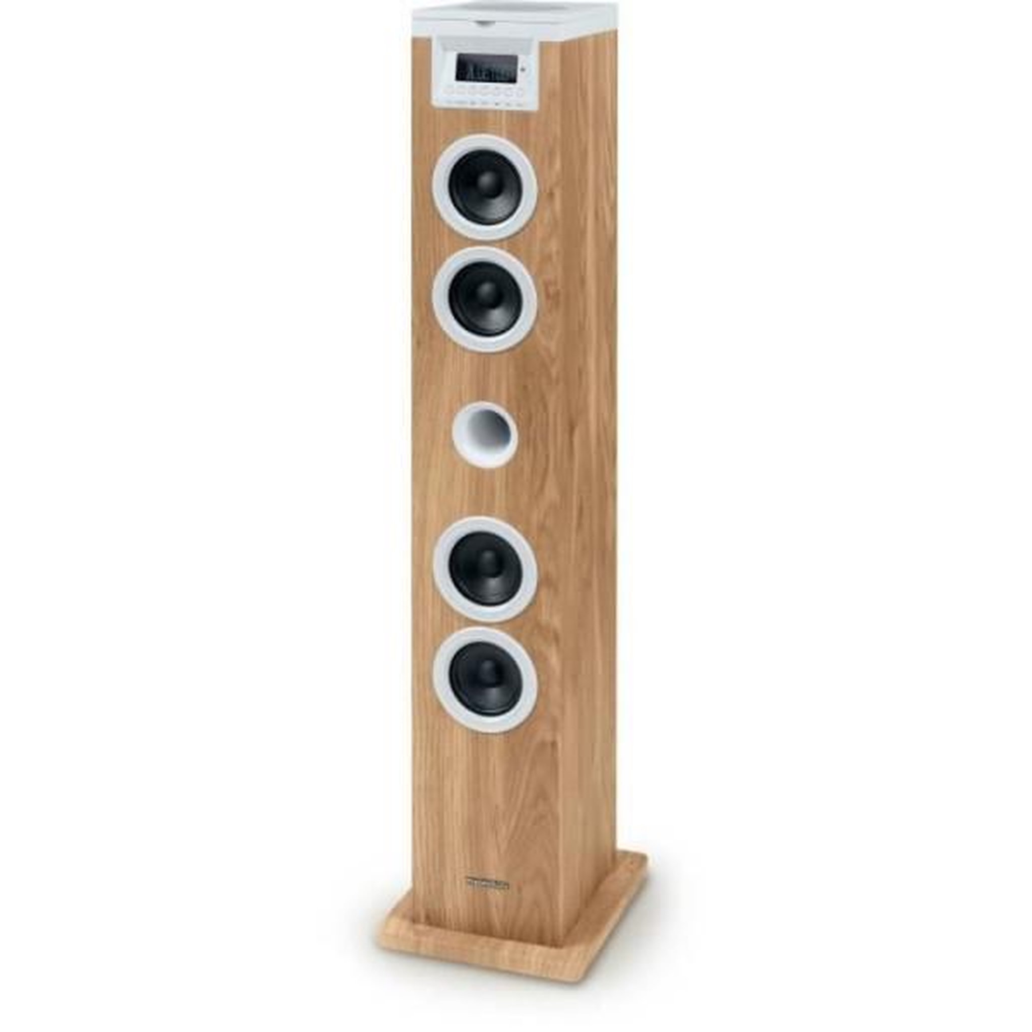 Voir la diapositive 2 : THOMSON Enceinte colonne haute qualite tour haut-parleur - thomson - bluetooth/cd/usb/sd - blanc/bois - 60w - radio fm
