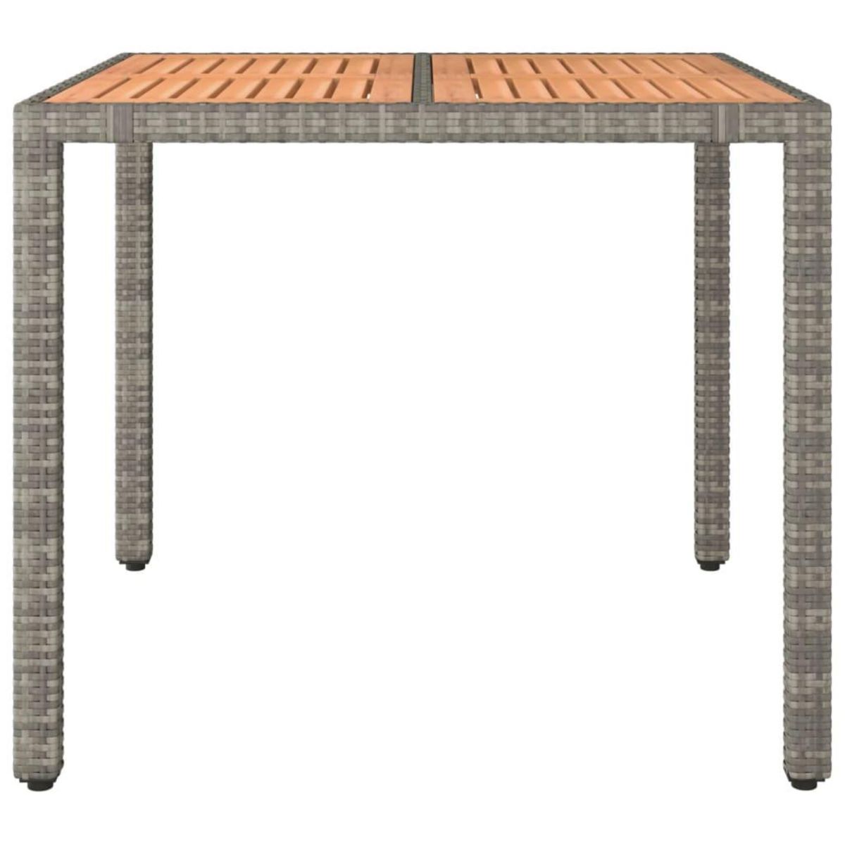 VIDAXL Table de jardin et dessus en bois Gris Resine tressee et acacia