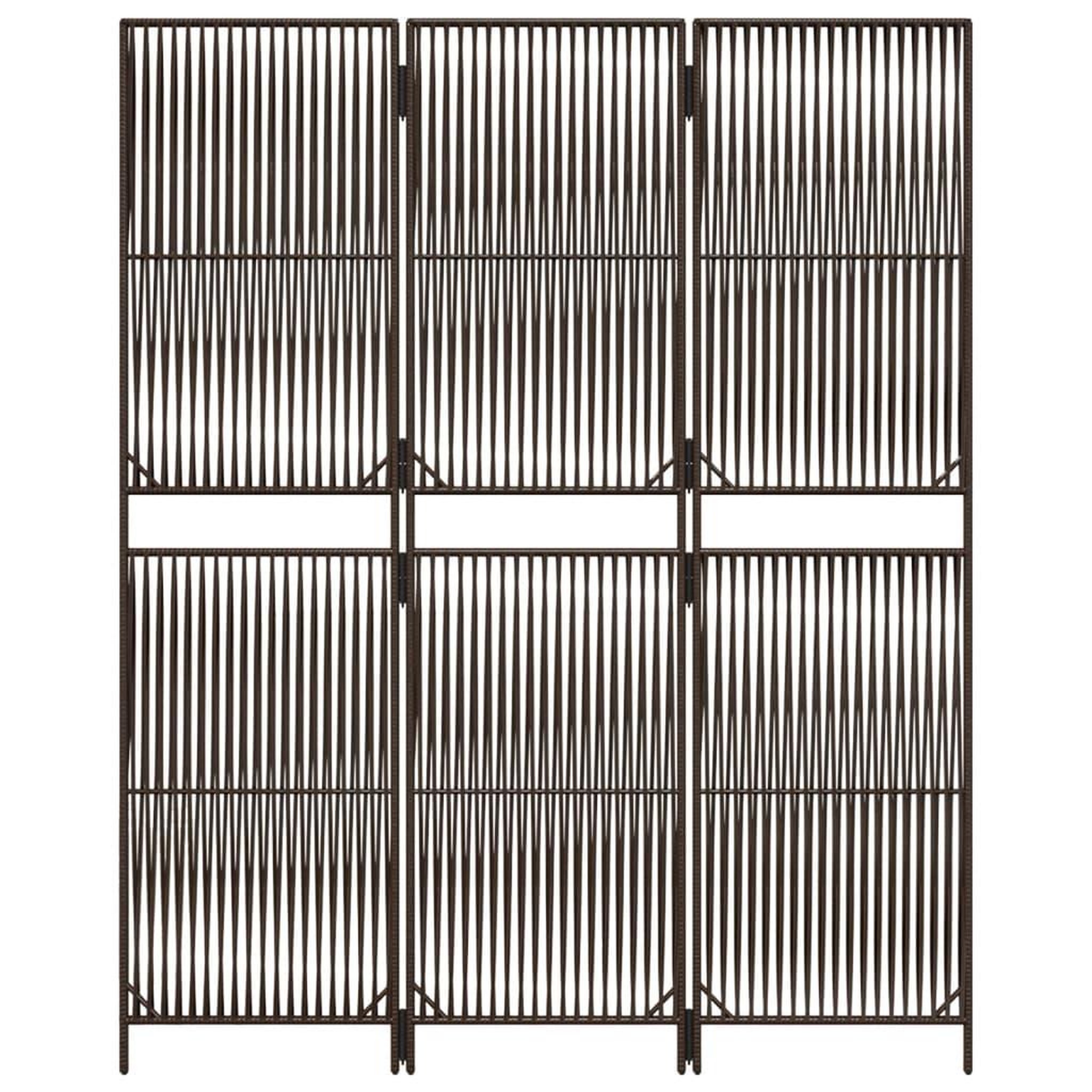 Voir la diapositive 5 : VIDAXL Cloison de separation 3 panneaux marron resine tressee