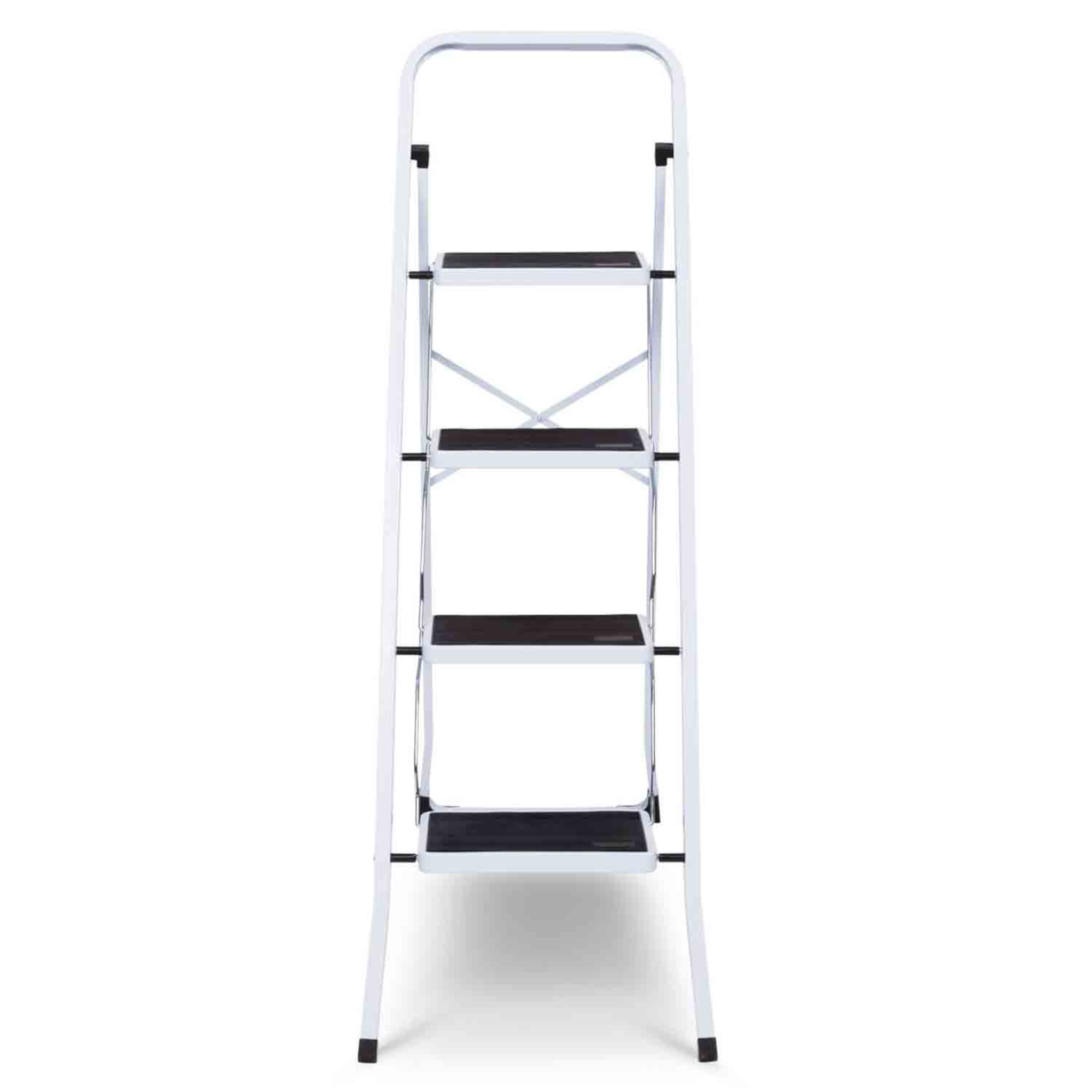 Voir la diapositive 3 : ID MARKET Escabeau marchepied pliable 4 marches antidérapantes avec garde corps