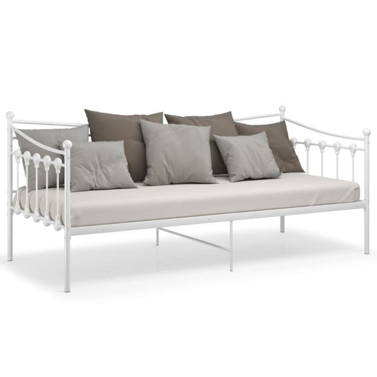 VIDAXL Cadre de canapé lit sans matelas blanc métal 90x200 cm