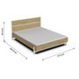 Voir la diapositive 3 : Habitat et Jardin Lit Double  Craft  - 160 x 200 cm - Marron/Blanc