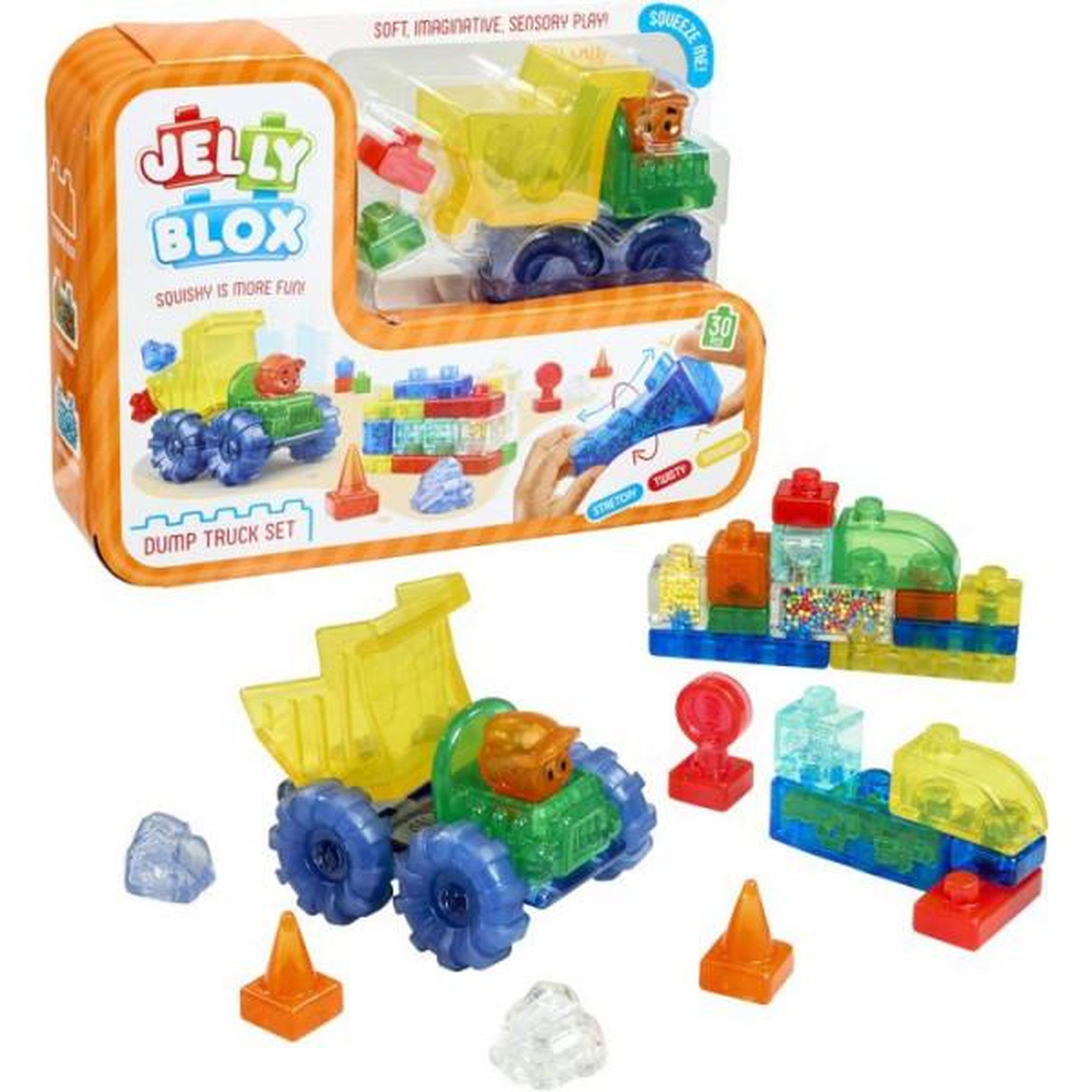 Voir la diapositive 2 : GOLIATH Jelly Blox Dump Truck - blocs sensoriels - GOLIATH - véhicule construction - des 6 mois