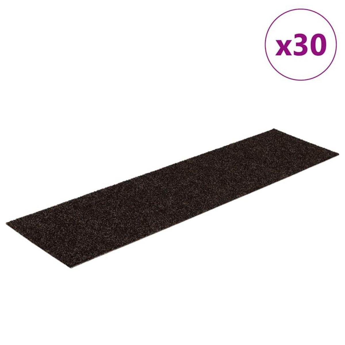 VIDAXL Tapis d'escalier auto-adhesifs 30 pcs marron fonce 76x20 cm