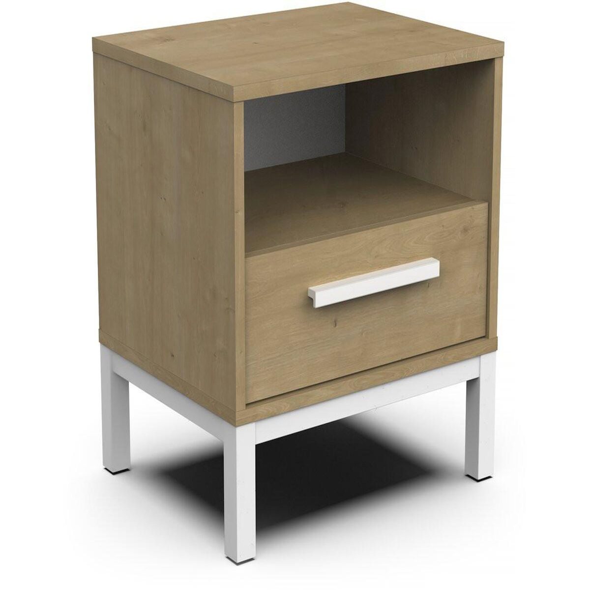 Habitat et Jardin Chevet  Craft  - Bois - 1 tiroirs - Marron/blanc