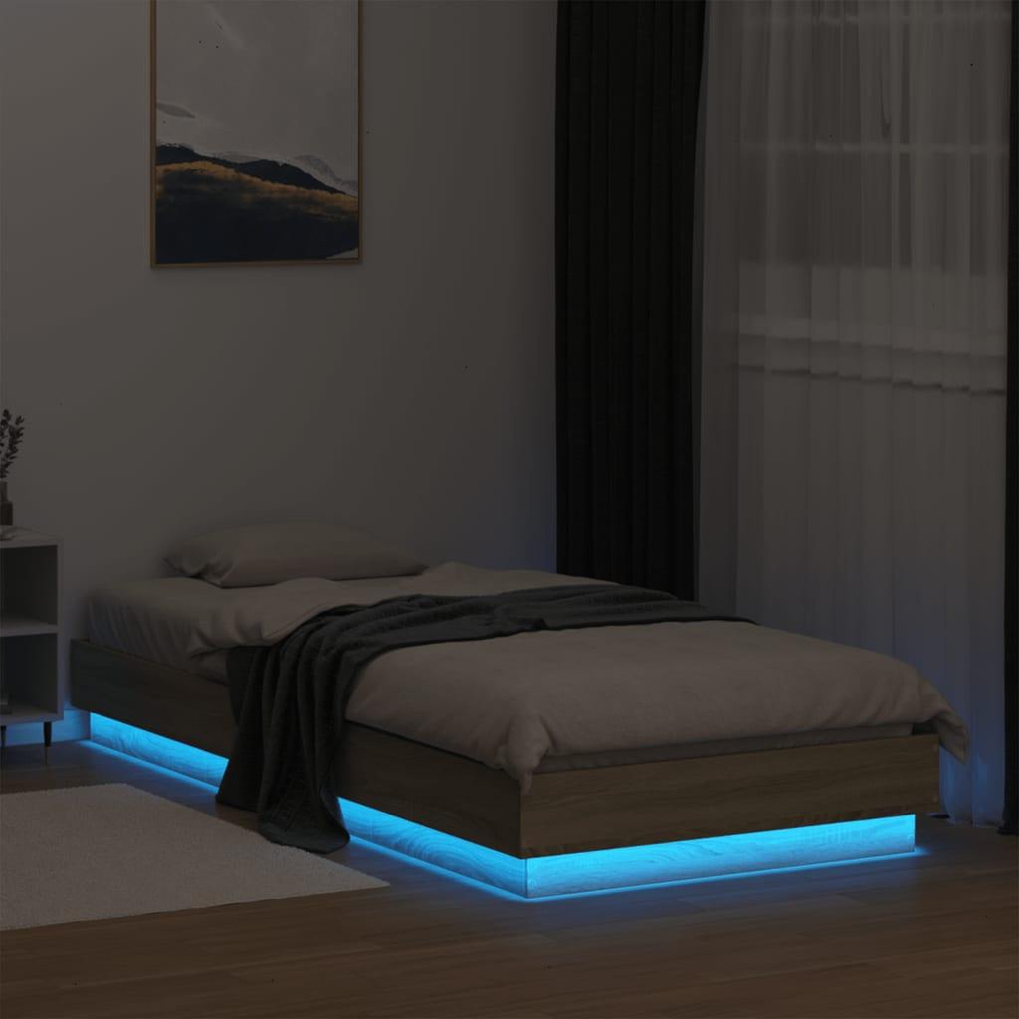 Voir la diapositive 5 : VIDAXL Cadre de lit sans matelas avec lumieres LED 100x200 cm