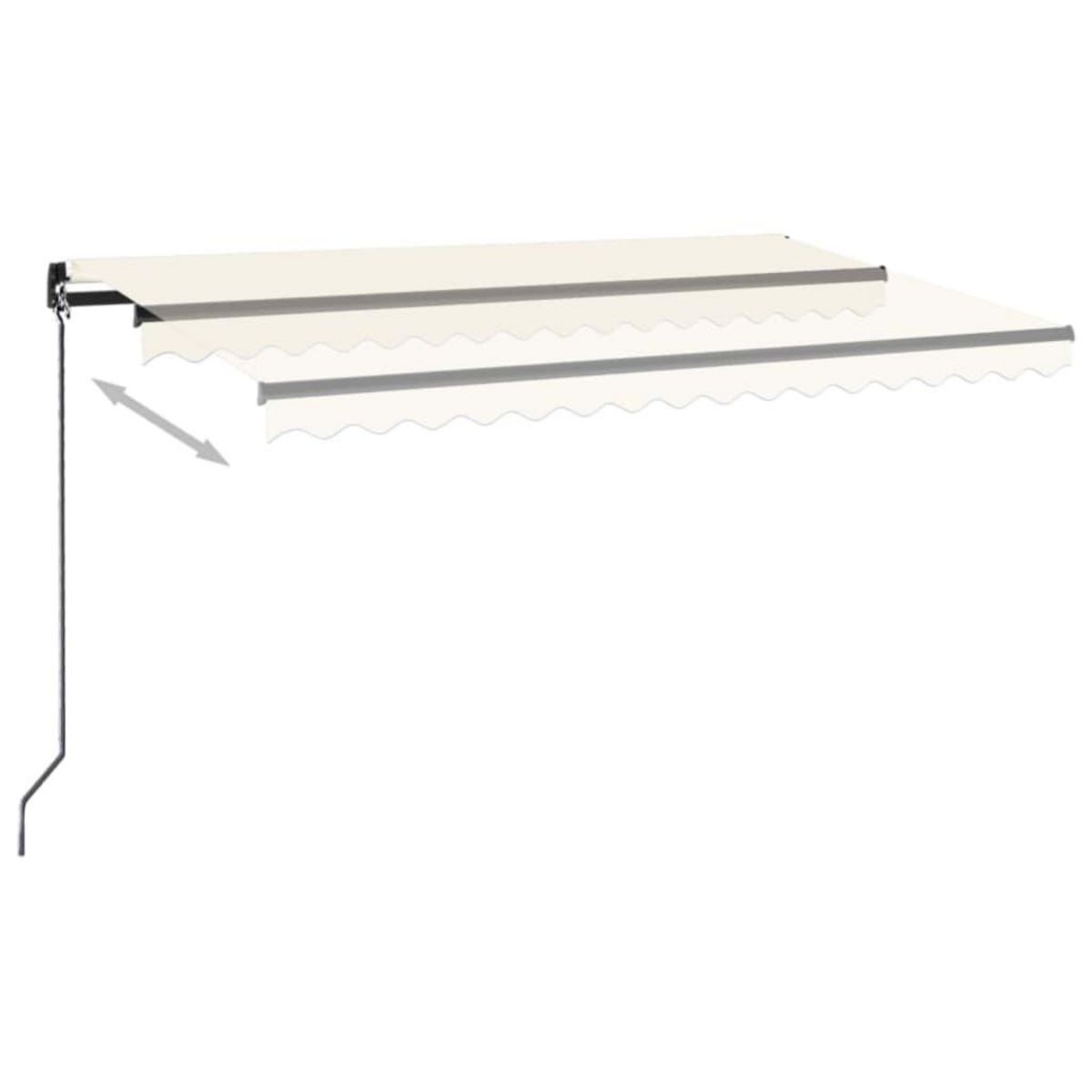 VIDAXL Auvent manuel retractable avec LED 400x350 cm Creme