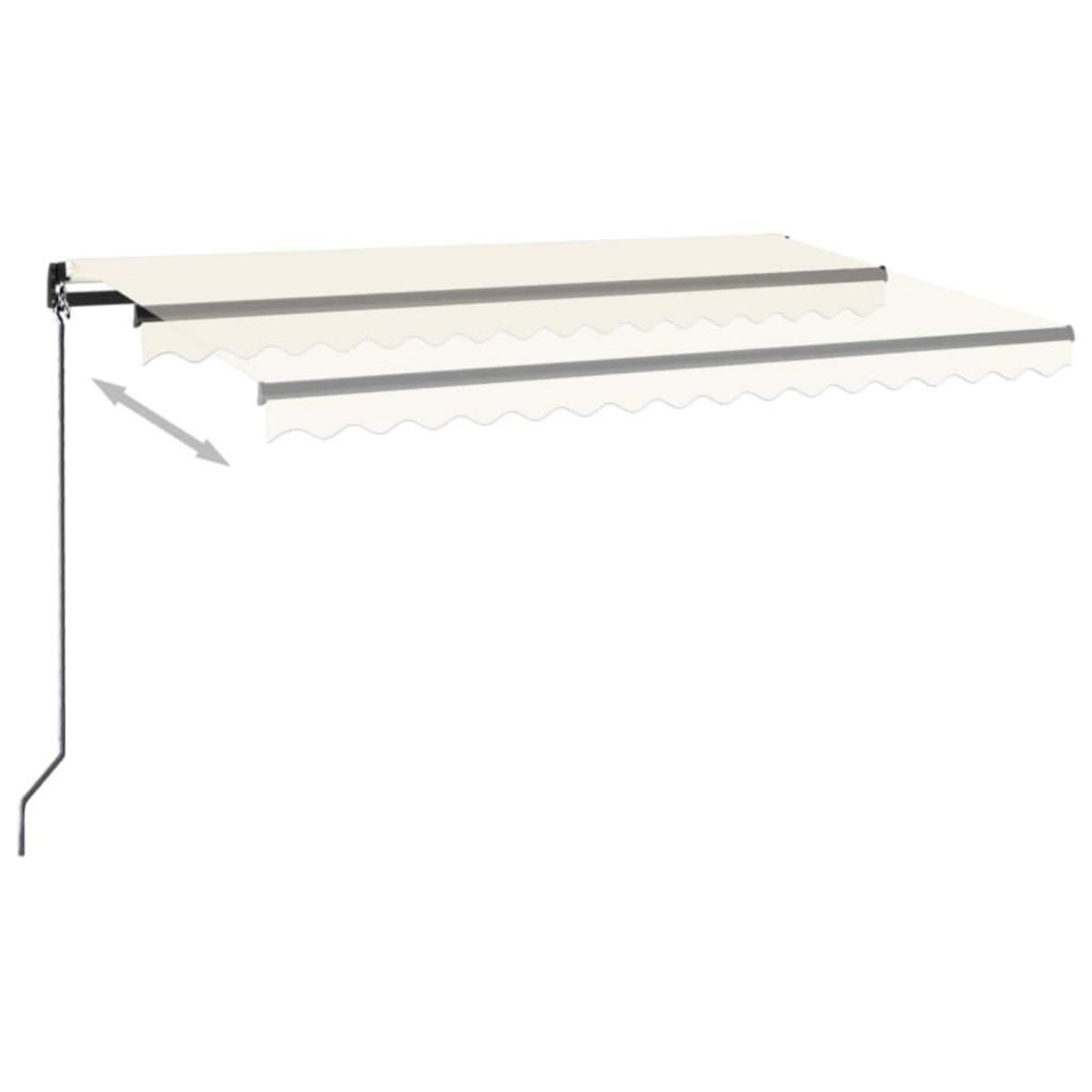 VIDAXL Auvent manuel retractable avec LED 400x350 cm Creme