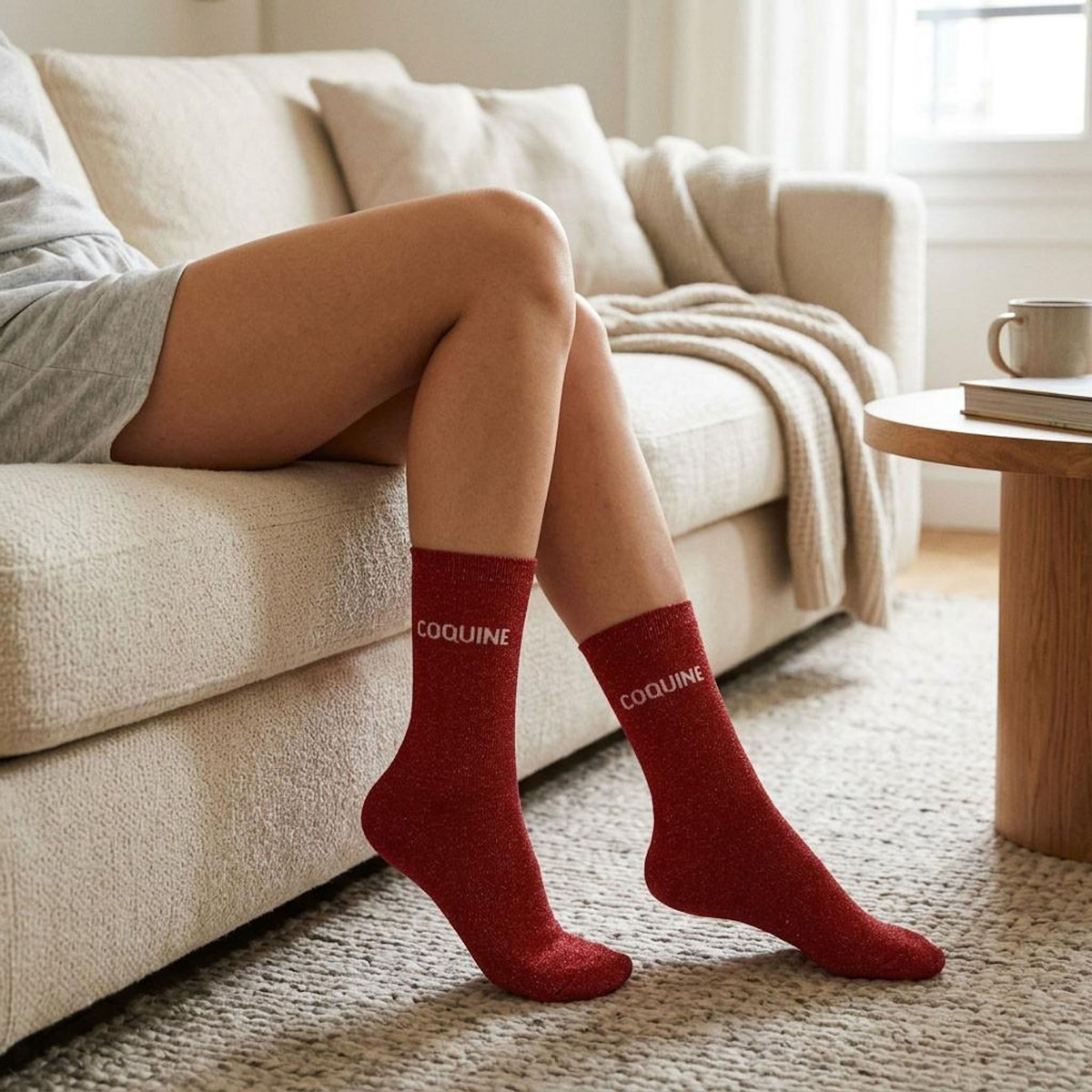 OZABI Chaussettes Femme Lurex Message Humoristique