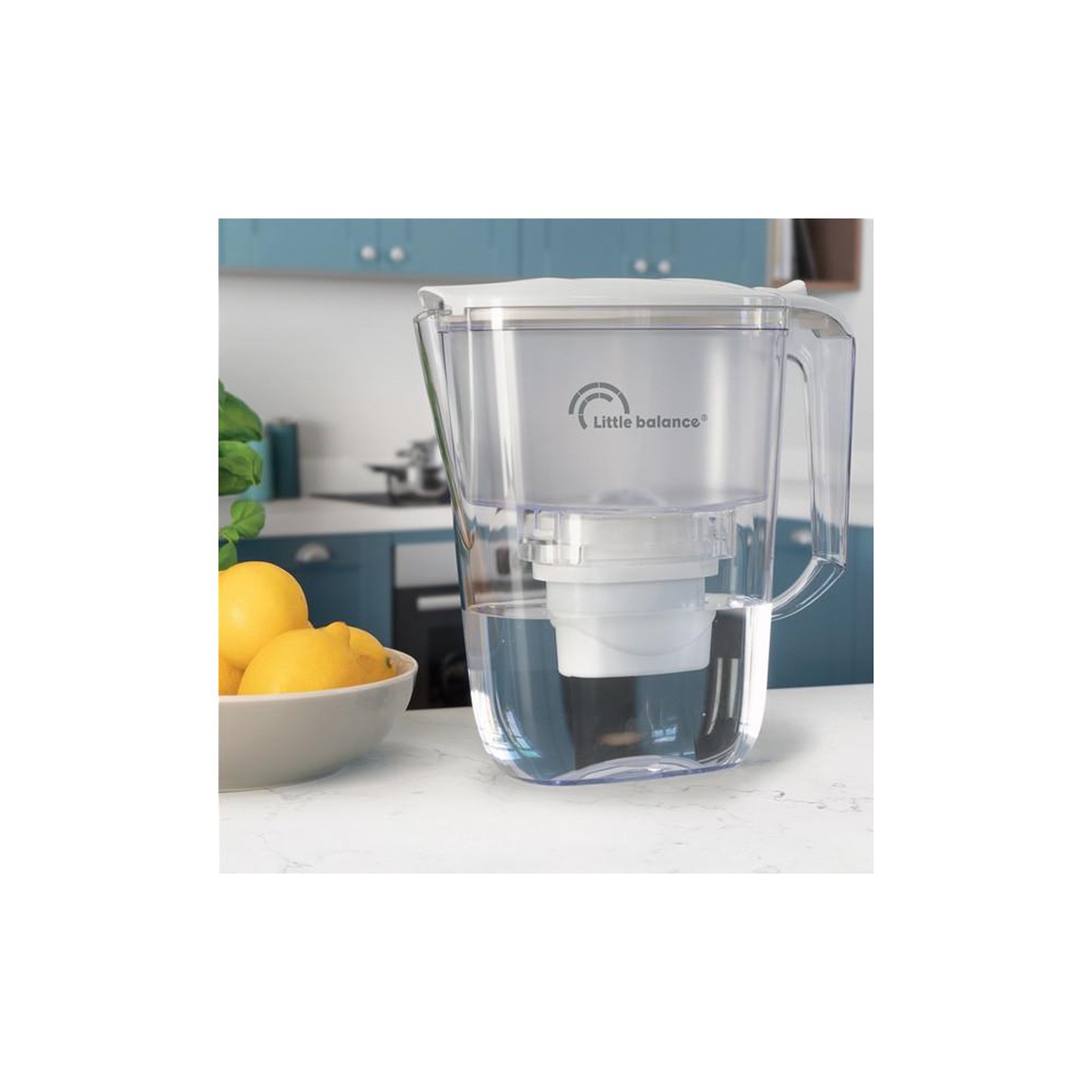 Voir la diapositive 3 : LITTLE BALANCE Carafe filtrante little balance 8591 blanche 2,5 l dont 1,2 l filtrés, indicateur de changement via appli lb smart change, 1 cartouche incluse