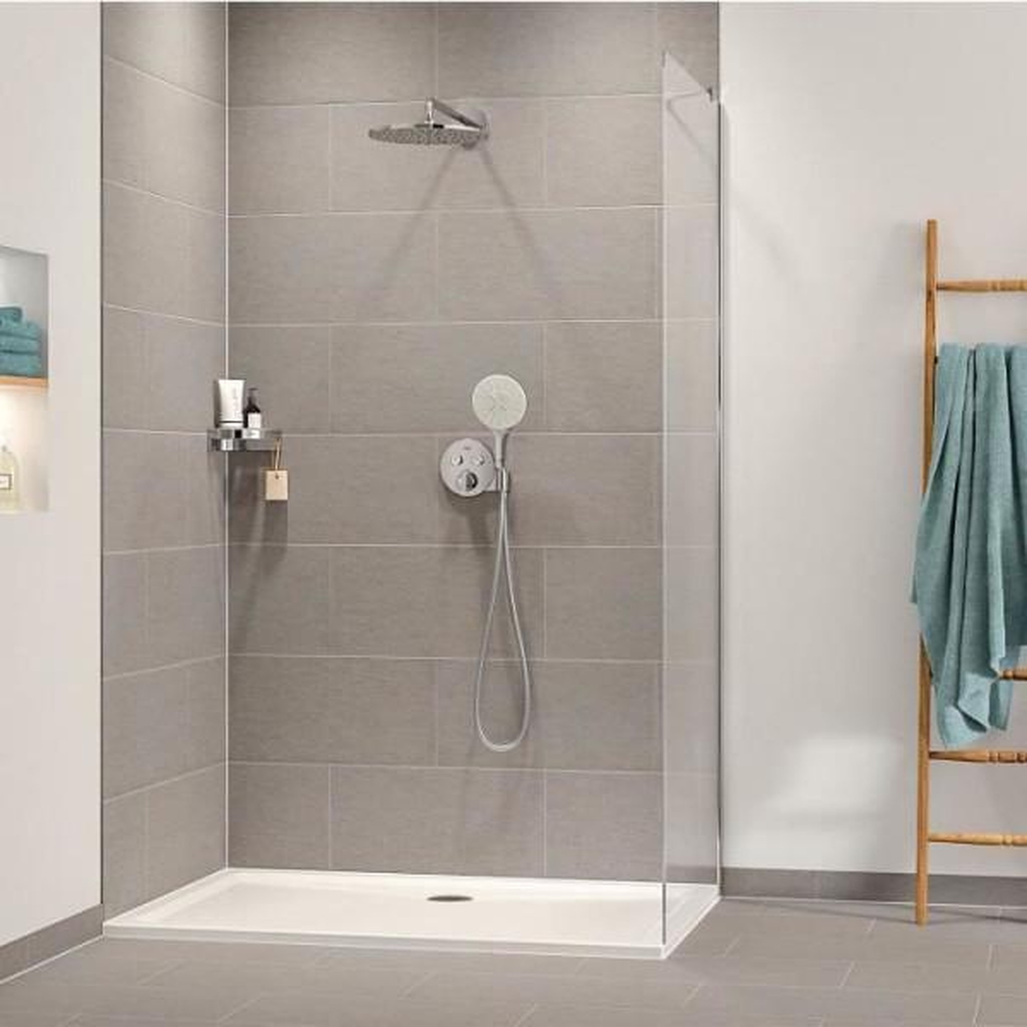 Voir la diapositive 2 : Grohe Ensemble de douche encastré - tous les types de jets - mitigeur thermostatique - grohe - 34877000 - gris