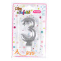 Voir la diapositive 2 : Paris Prix Bougie d'Anniversaire  Chiffre 3  7cm Argent