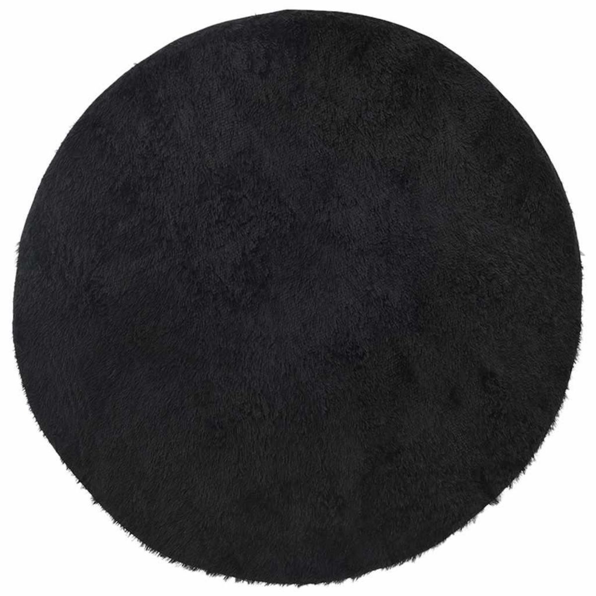 VIDAXL Tapis shaggy a poils longs NAVARRA noir 120x120 cm polyester