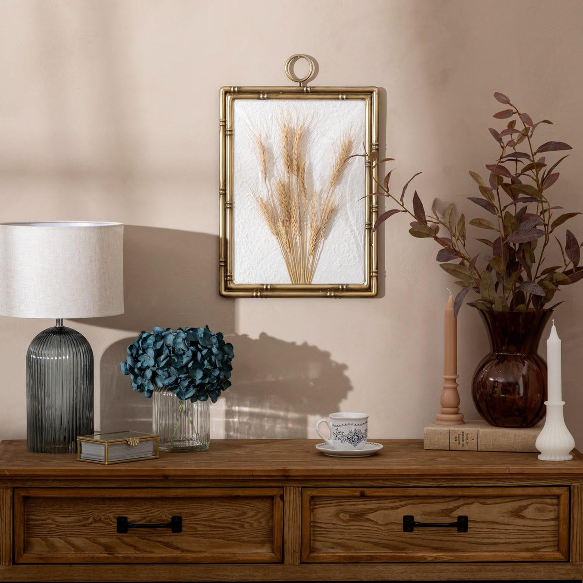Voir la diapositive 5 : ATMOSPHERA Déco murale bombée blés  jonas  47cm marron