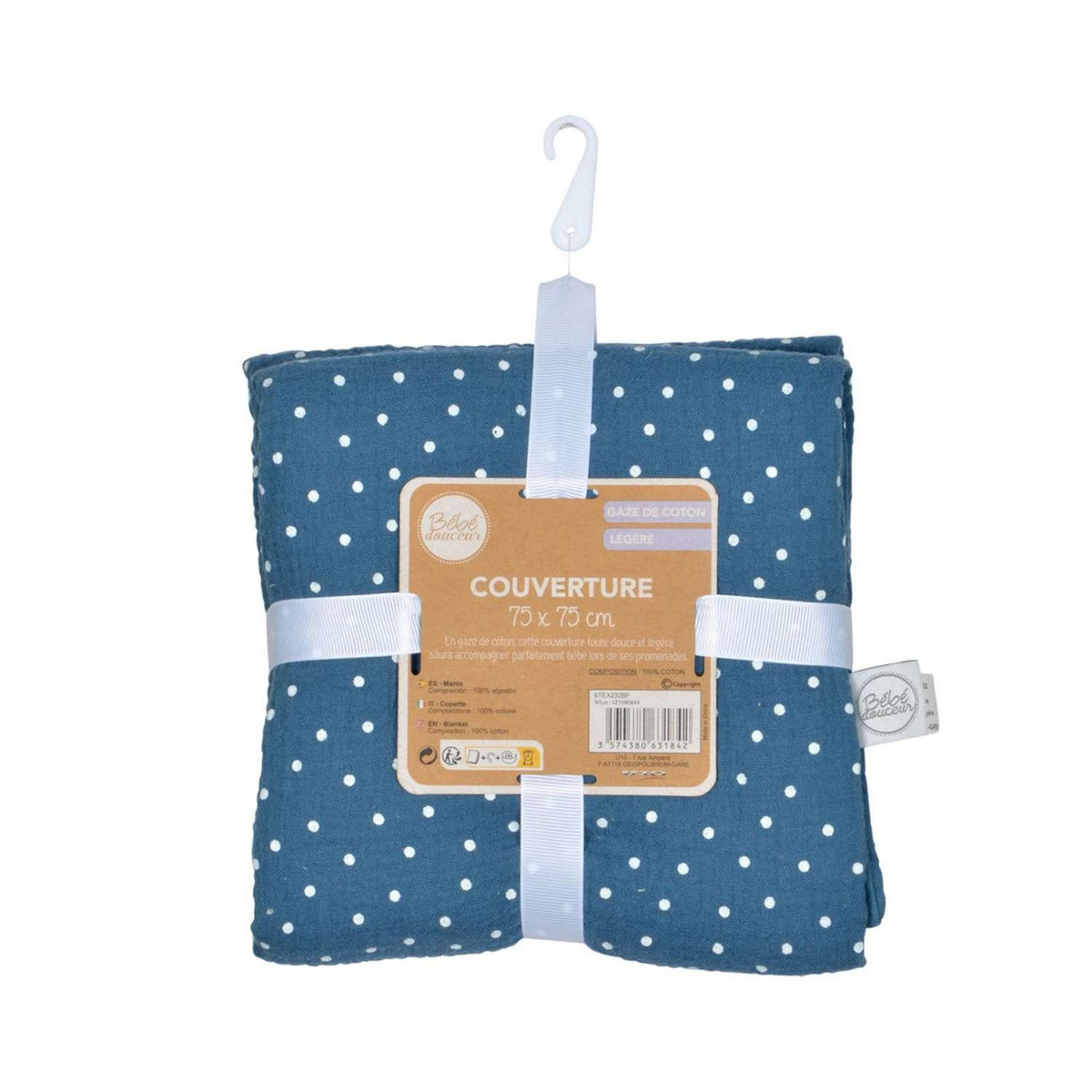 BEBE DOUCEUR Couverture en gaze de coton imprimée