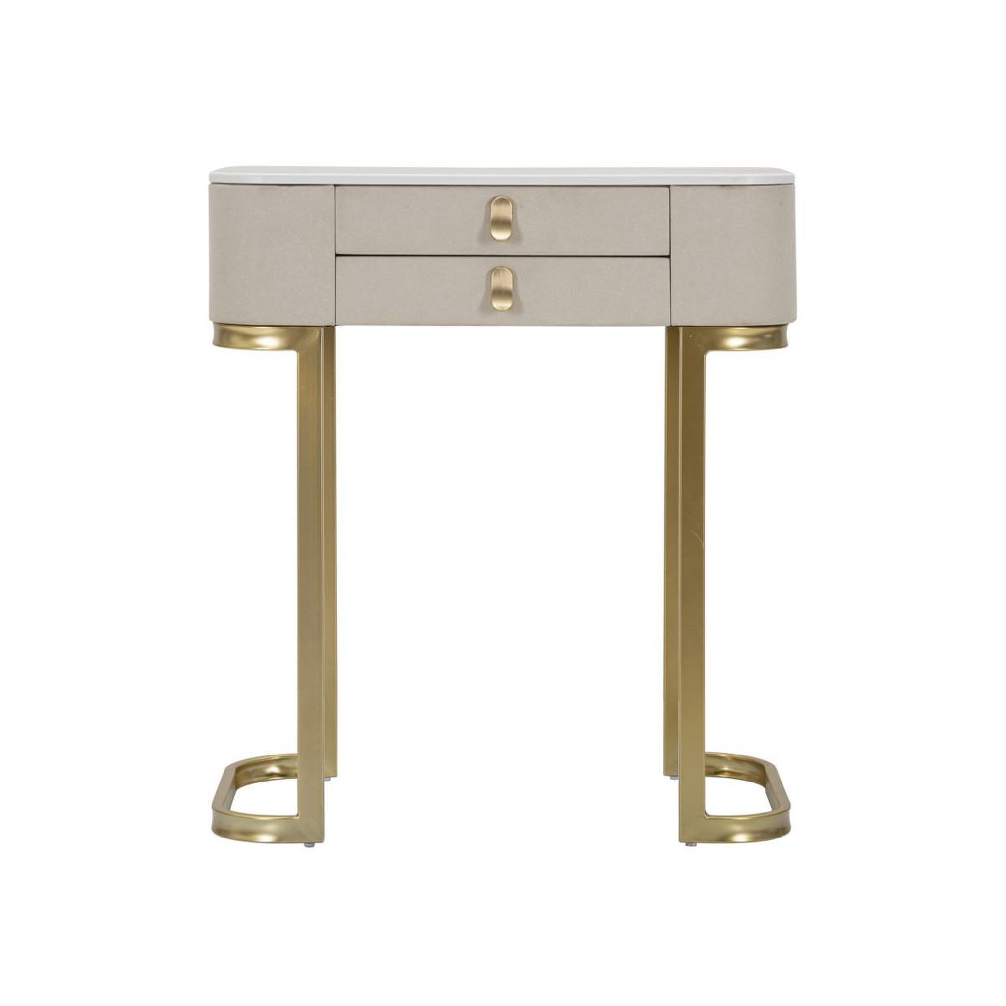 Voir la diapositive 2 : Paris Prix Console Effet Marbre  Beauty  70cm Crème & Or