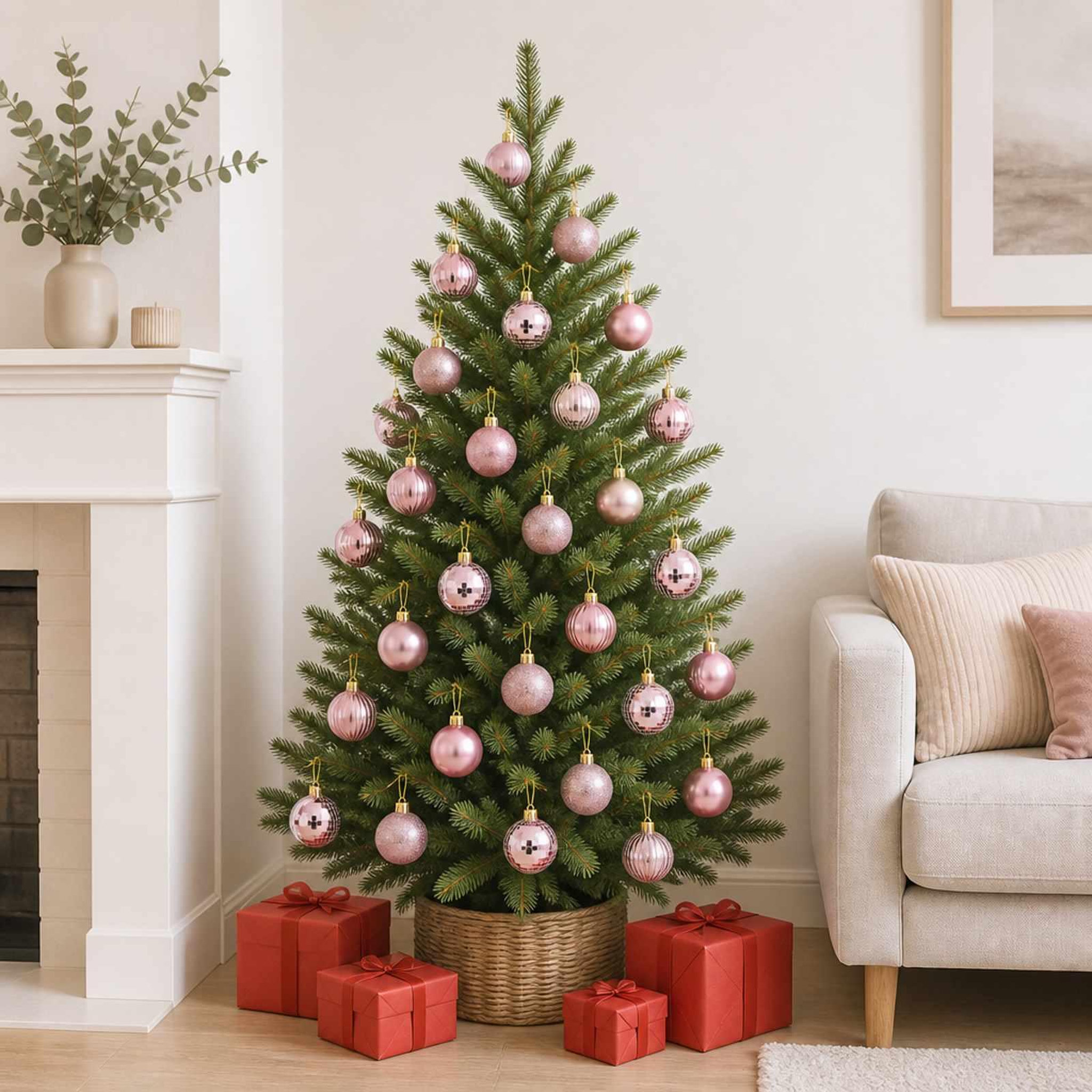 Voir la diapositive 2 : VIDAXL Ensemble de boules de Noël 100 pc Rose 4 cm Polystyrene