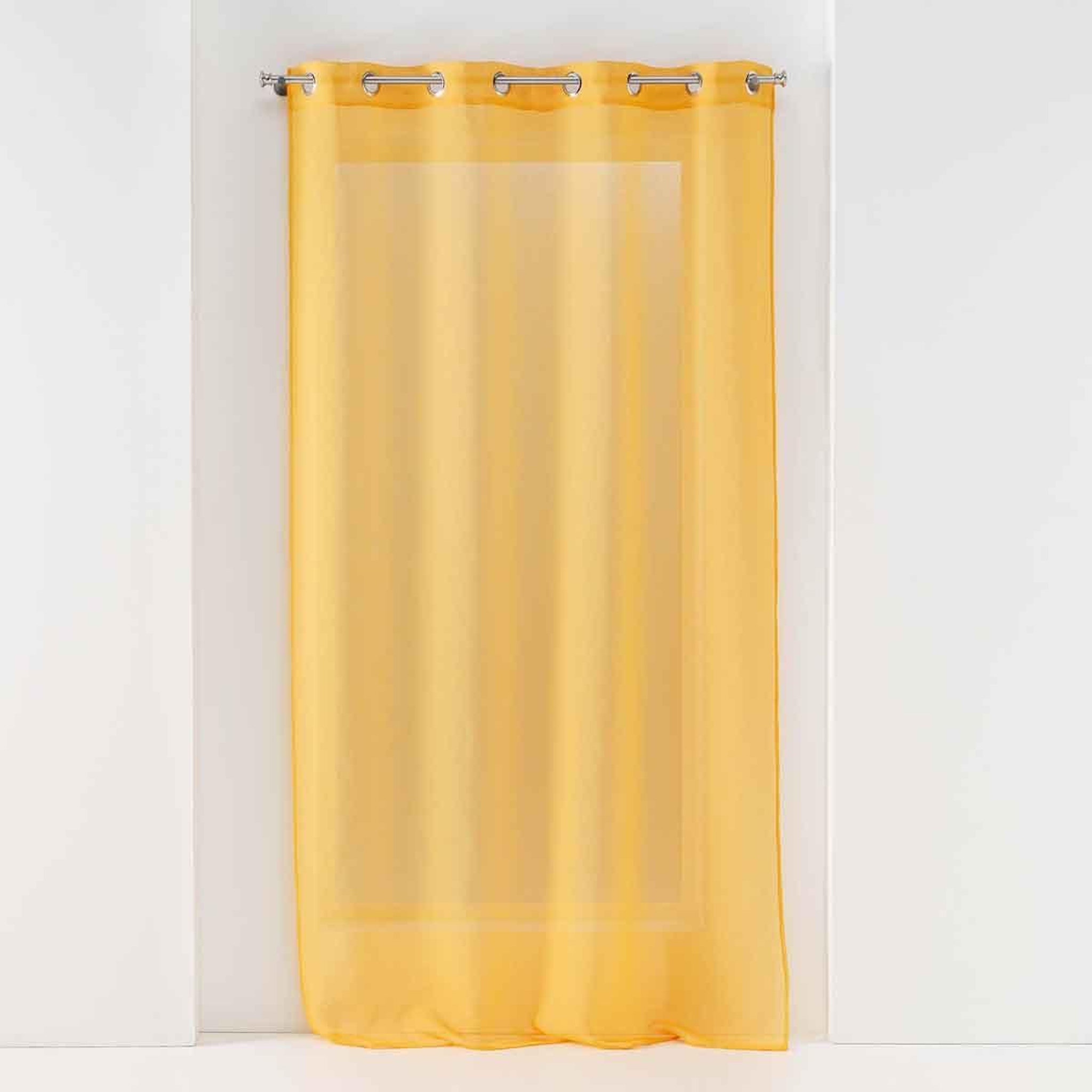 Douceur d'Intérieur Rideau voilage à œillets  sandra  140x180cm jaune