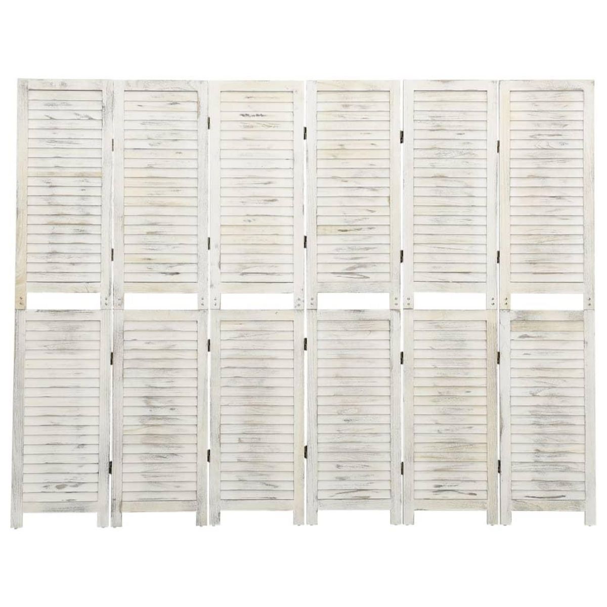 VIDAXL Cloison de separation 6 panneaux Blanc antique 215x166 cm Bois