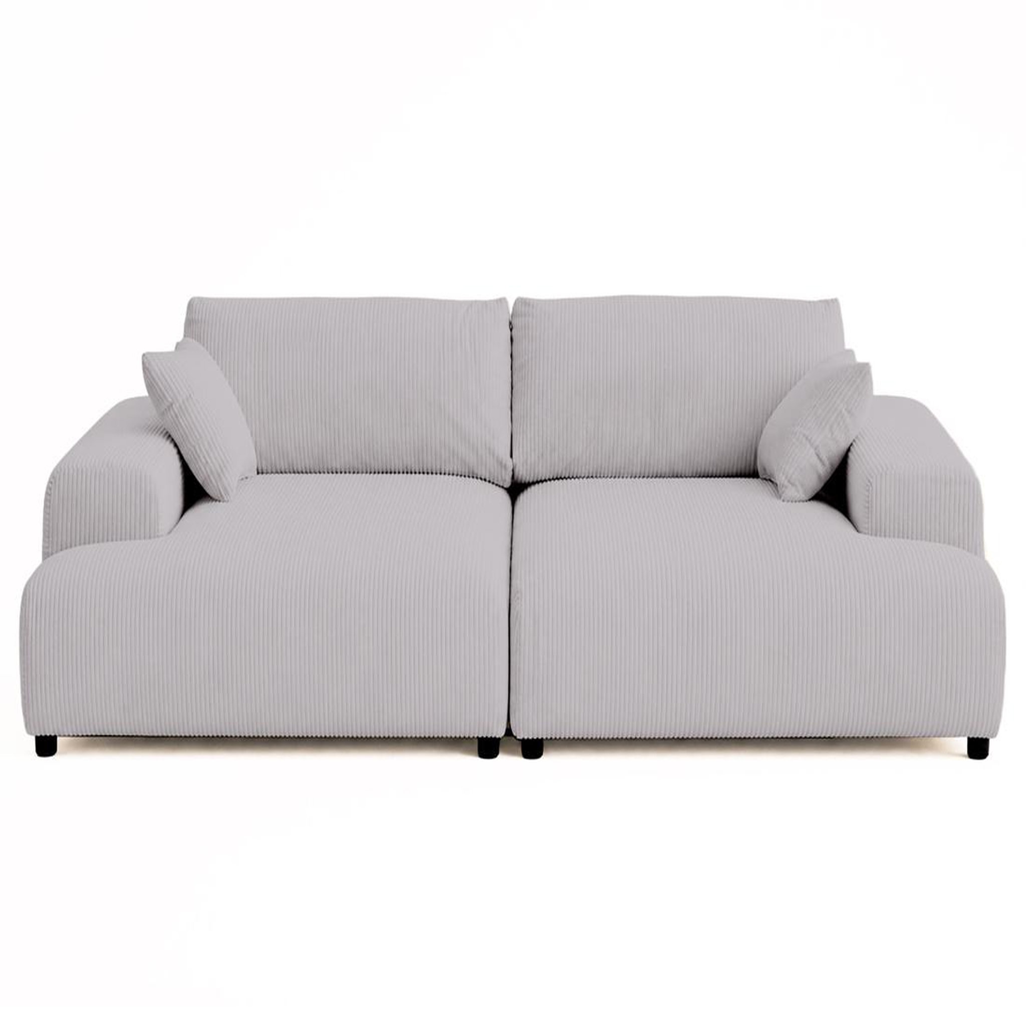 Voir la diapositive 1 : LISA DESIGN Garance - canapé droit 4 places double méridienne - assise profonde - en velours côtelé