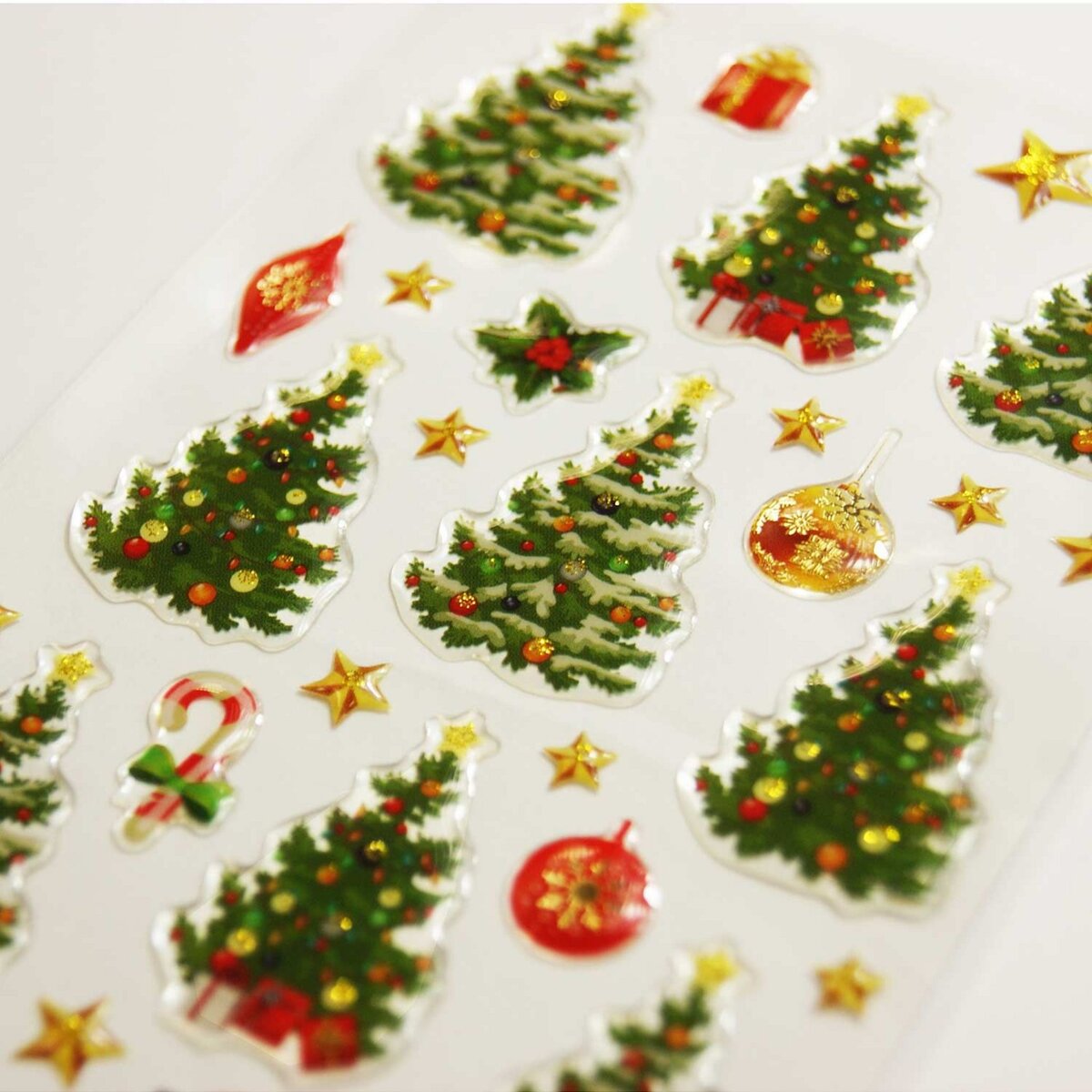  Stickers Sapins de Noël traditionnels
