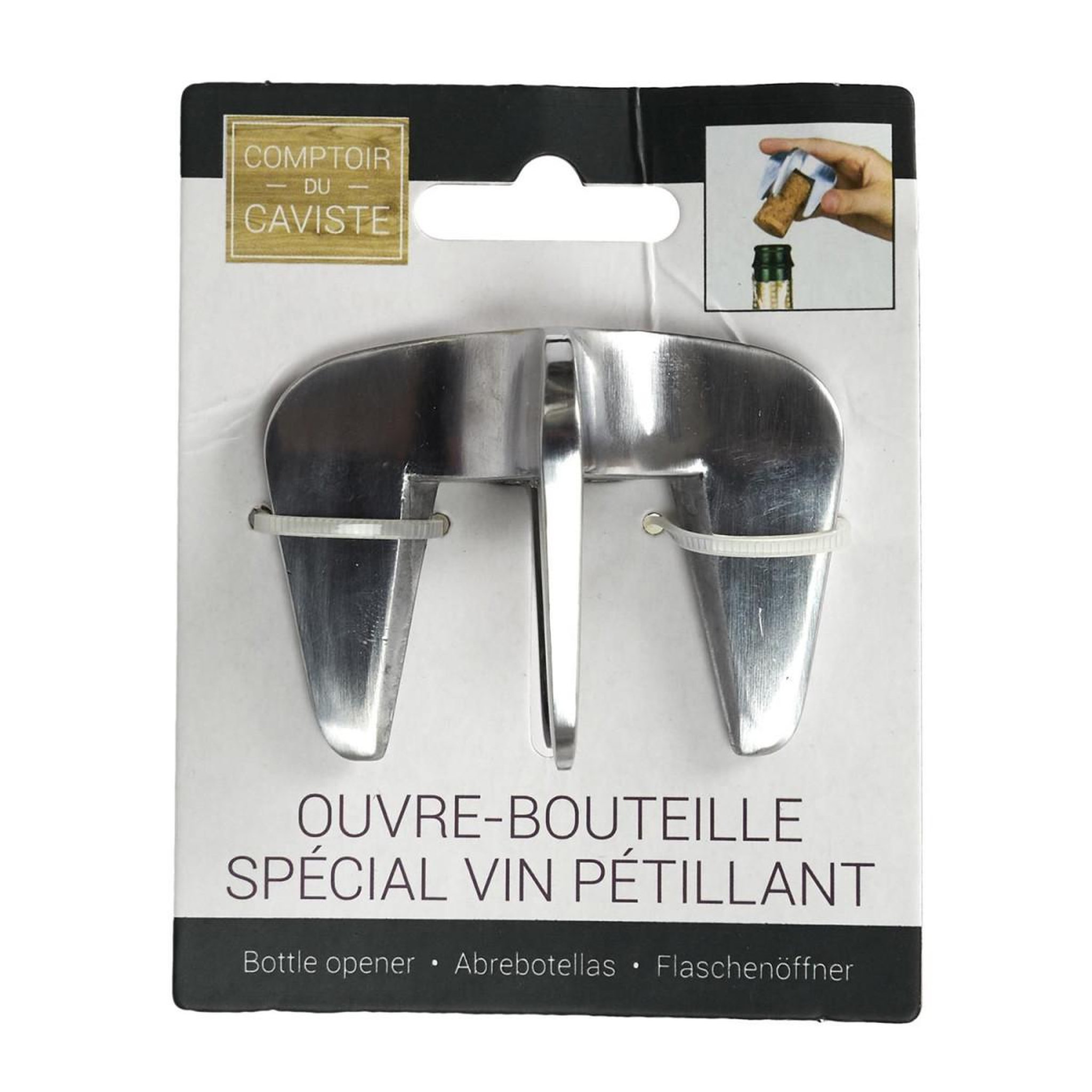 Voir la diapositive 4 : COOK CONCEPT Tire-bouchon en métal  vin pétillant  6cm argent