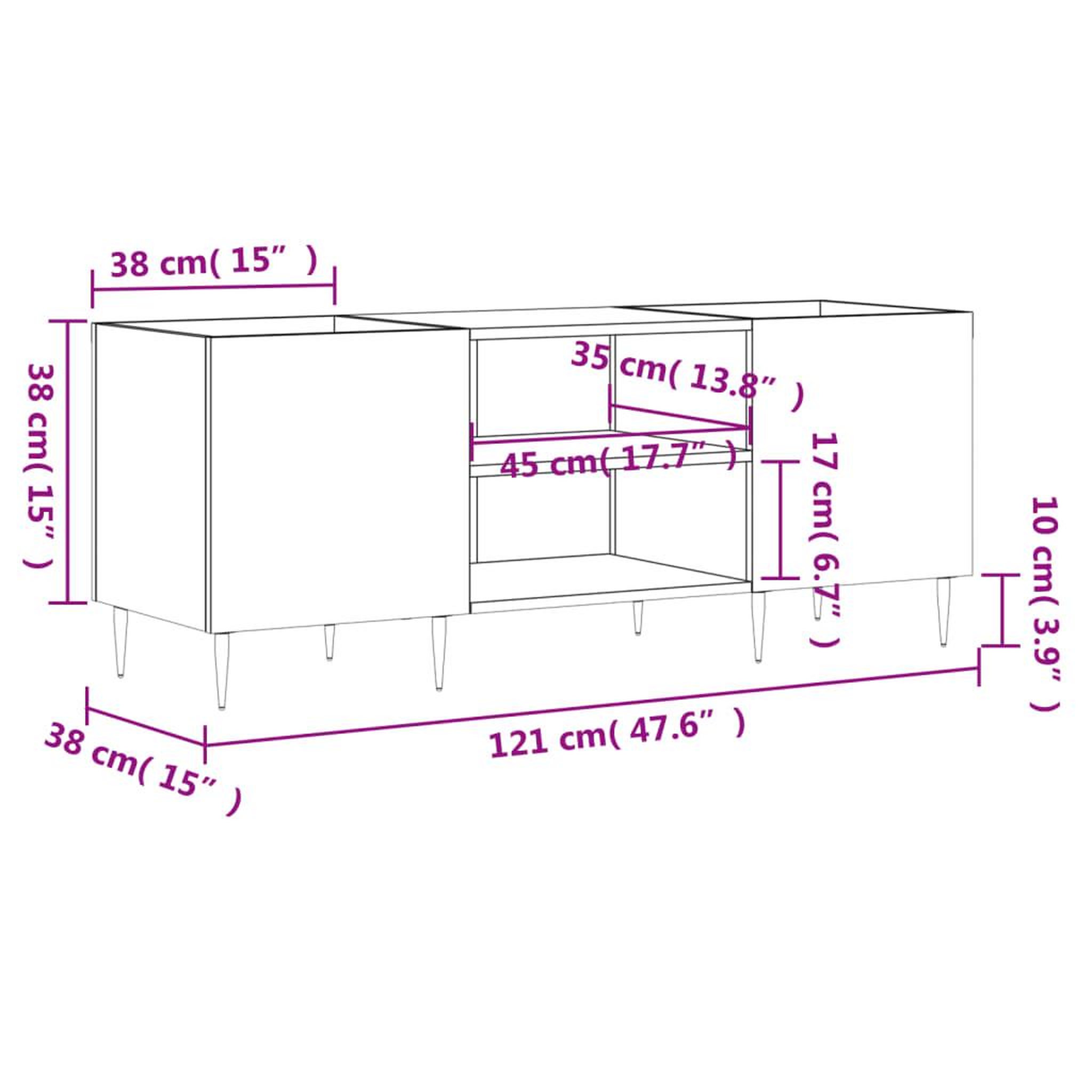 Voir la diapositive 6 : VIDAXL Armoire a disques blanc brillant 121x38x48 cm bois d'ingenierie