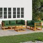 Voir la diapositive 1 : VIDAXL Salon de jardin 6 pcs avec coussins vert bois massif