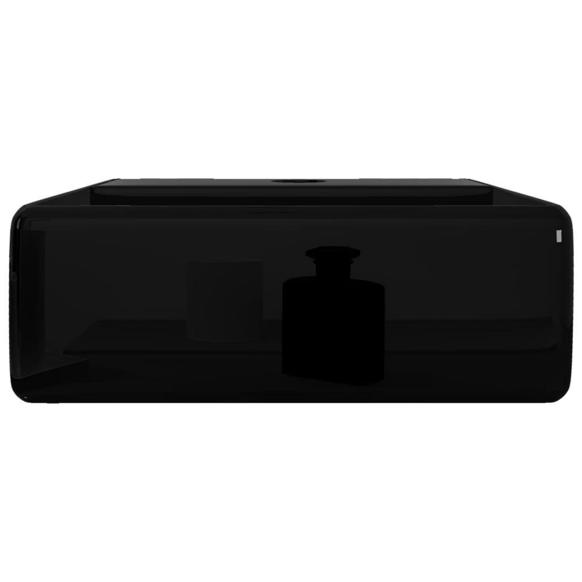 VIDAXL Vasque rectangulaire a trou Noir en ceramique pour salle de bain