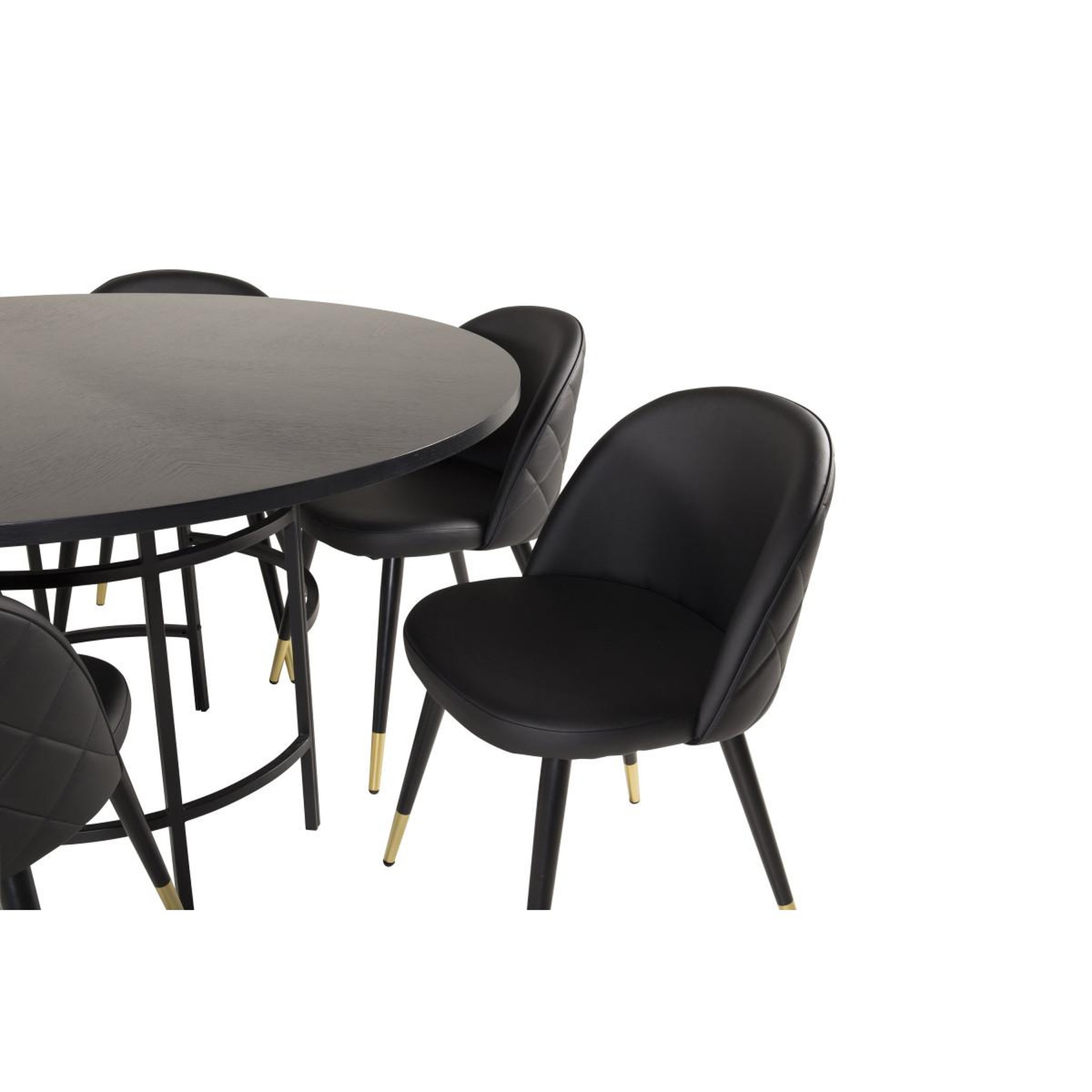 Voir la diapositive 2 : Paris Prix Ensemble table à manger & 6 chaises  copenhagen & velvet  140cm noir