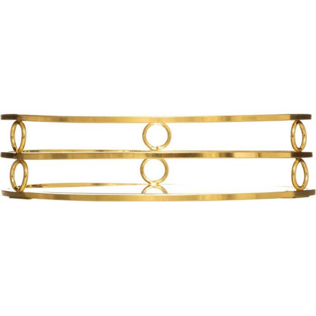 ATMOSPHERA Lot de 2 Plateaux Déco Miroir  Feel  30cm Or