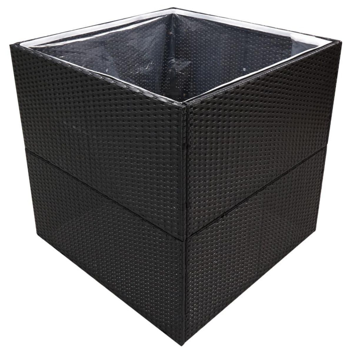 VIDAXL Jardiniere Noir 80x80x80 cm Resine tressee