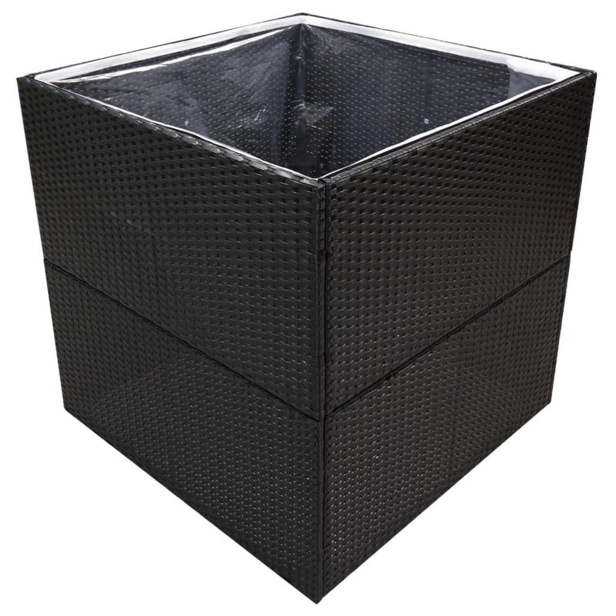 VIDAXL Jardiniere Noir 80x80x80 cm Resine tressee