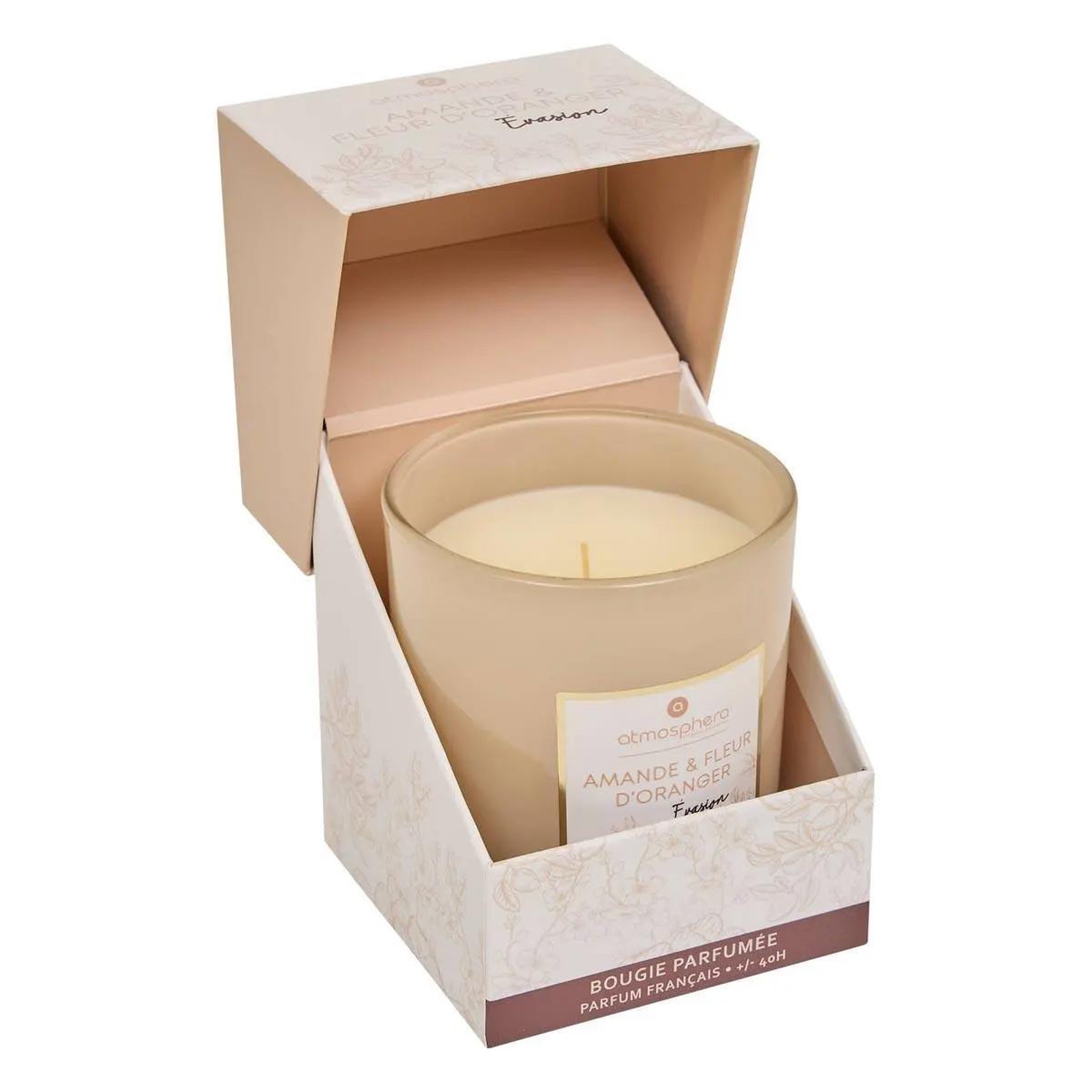 Voir la diapositive 2 : COMPTOIR DE LA BOUGIE Bougie parfumée  mael  190g amande & fleur d'oranger